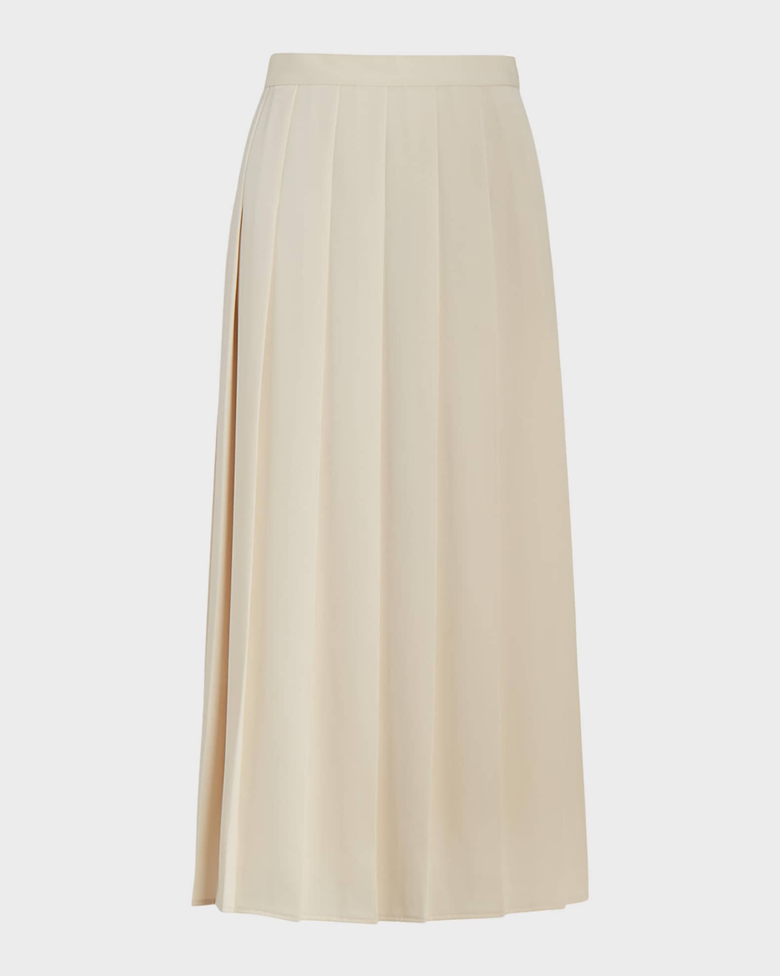 Polo Ralph Lauren Satin Pleated A-Line Midi Skirt | Neiman Marcus