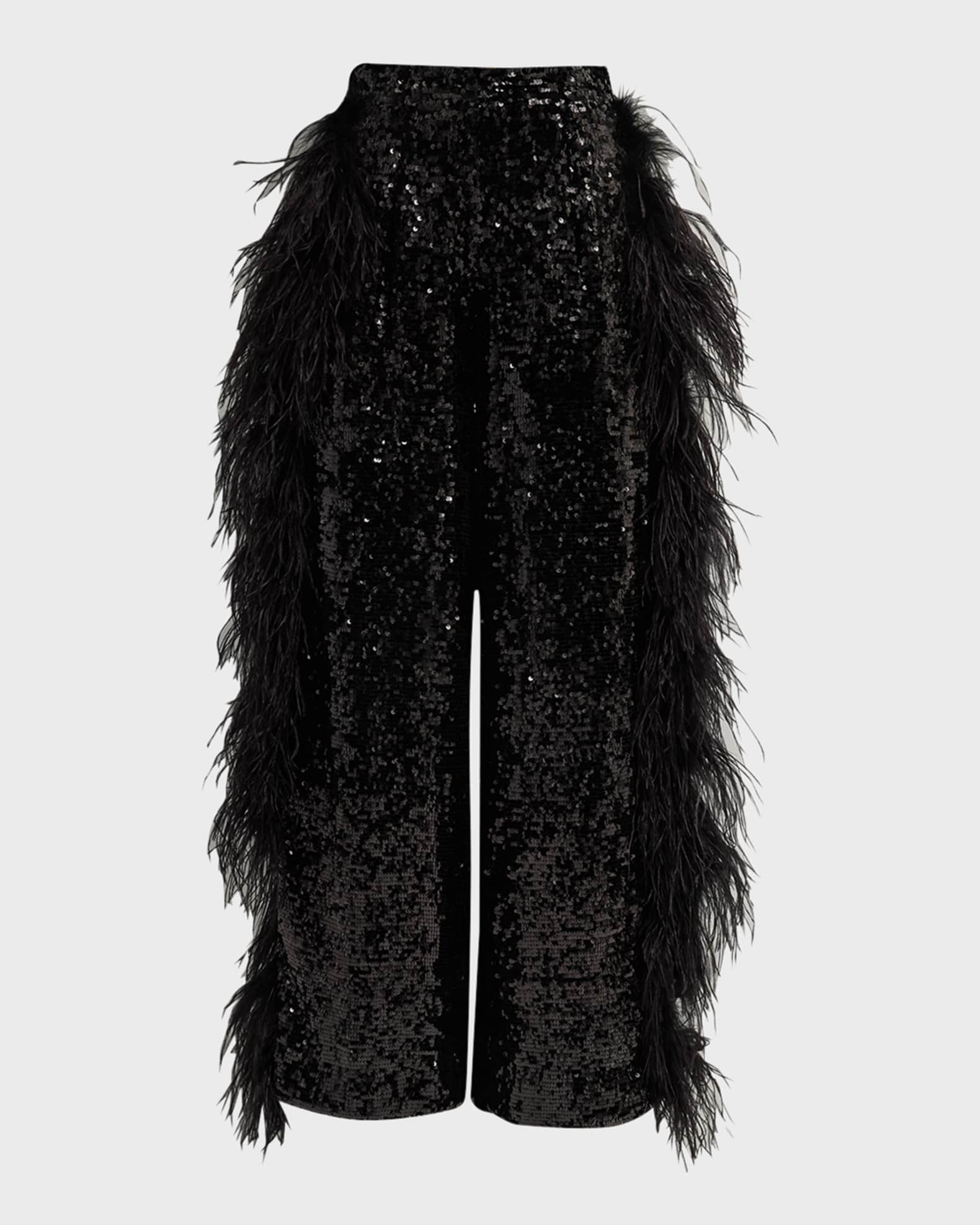 TOM FORD sequined wide-leg trousers - Purple