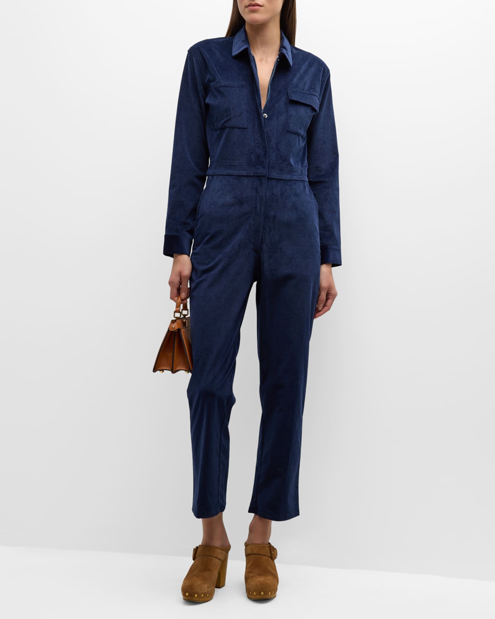 Rivet Utility Bigwig Straight Cropped Corduroy Jumpsuit Neiman Marcus