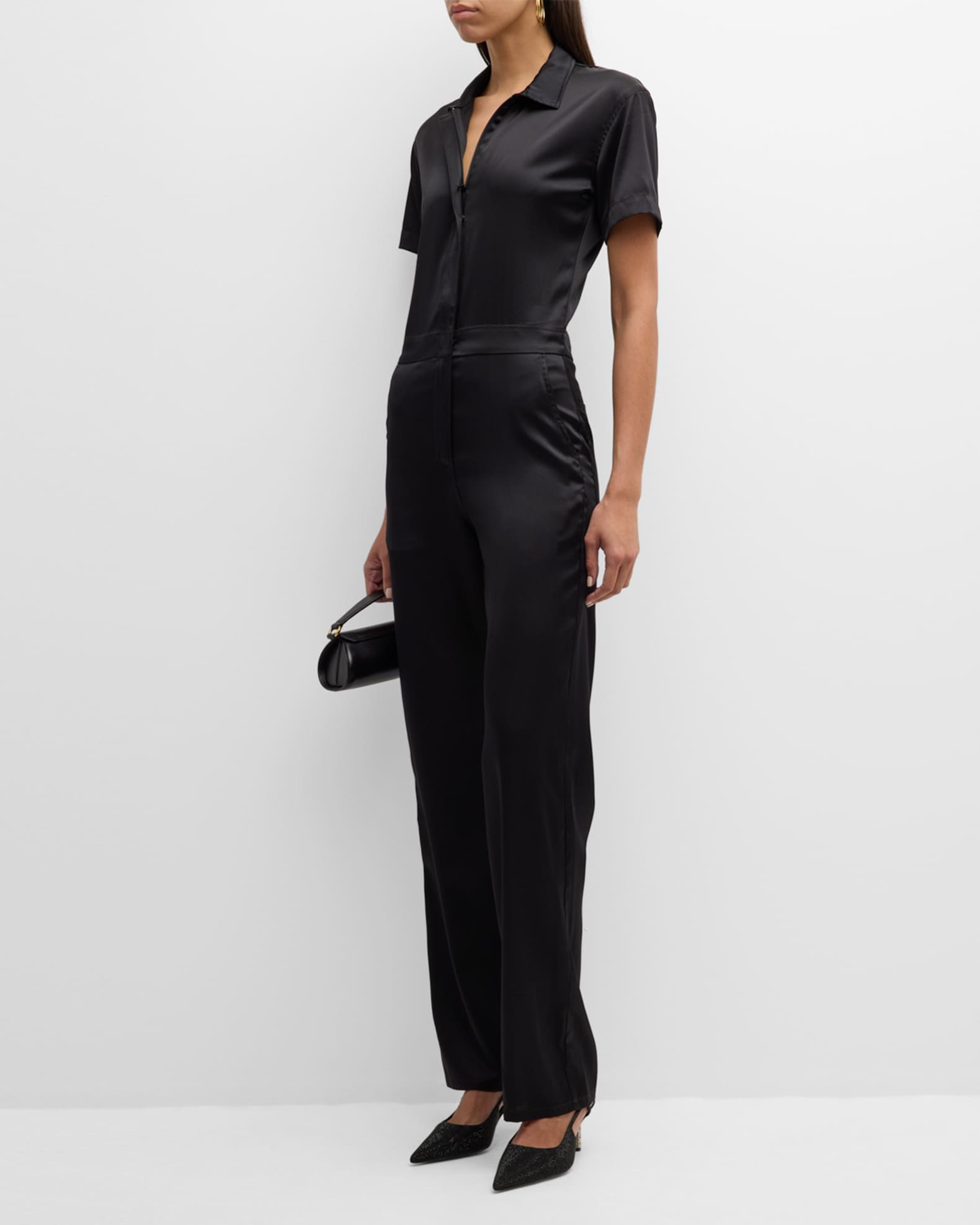 Fashion Personality Women's Rivet Straight Jumpsuit
