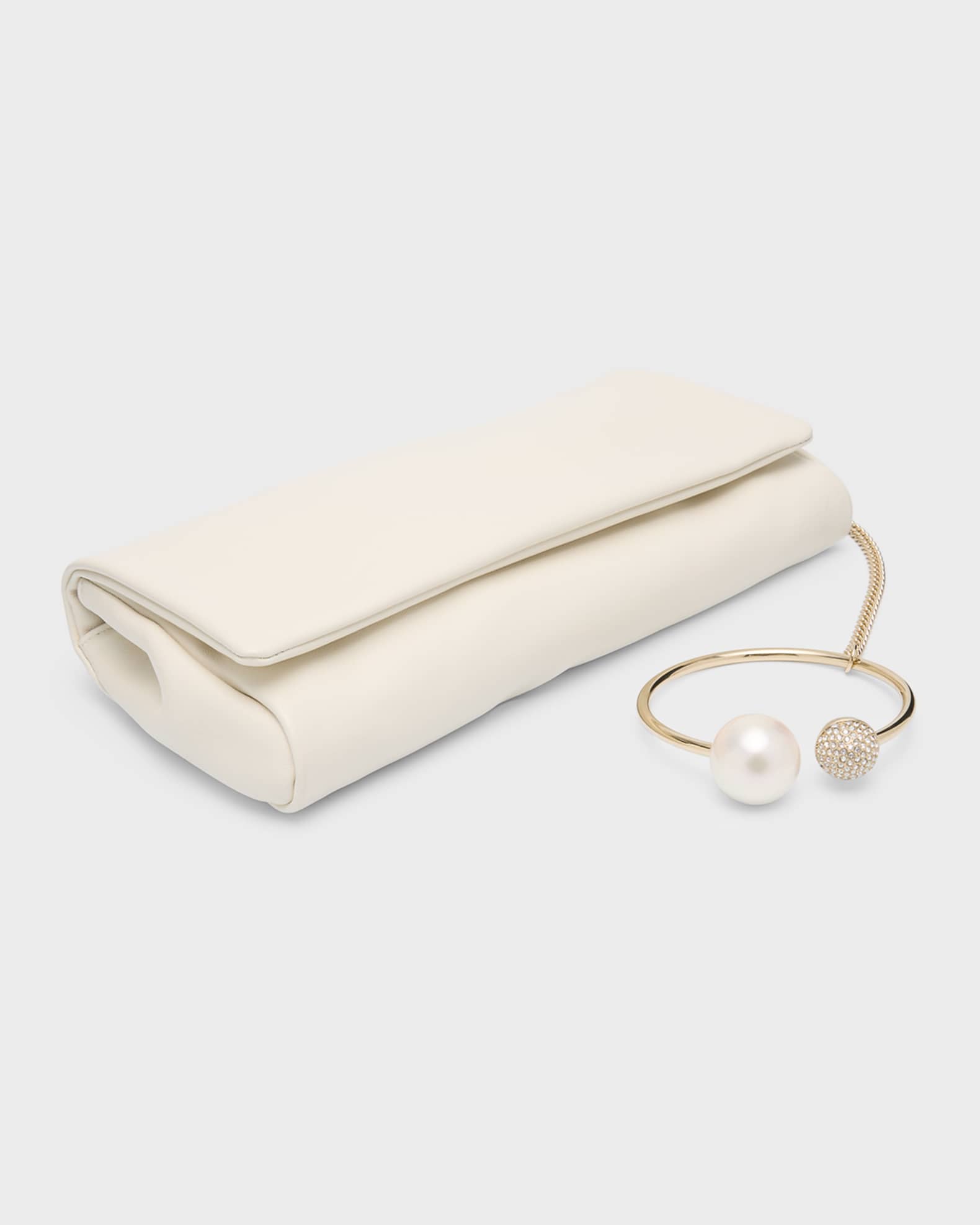 Jimmy Choo Xandra Pearly Crystal Leather Wristlet Neiman Marcus