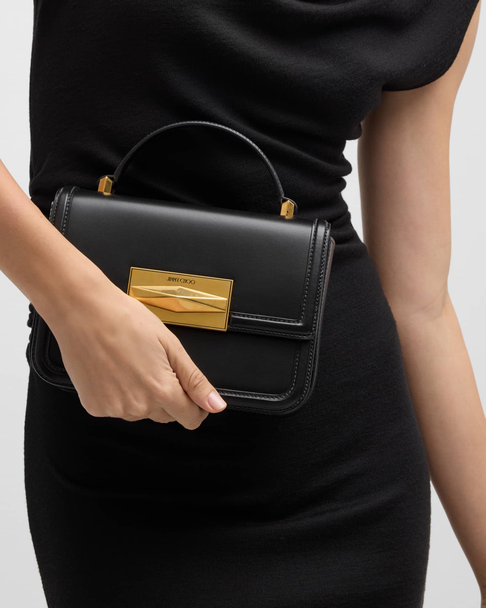 Jimmy Choo Diamond Leather Top Handle Shoulder Bag