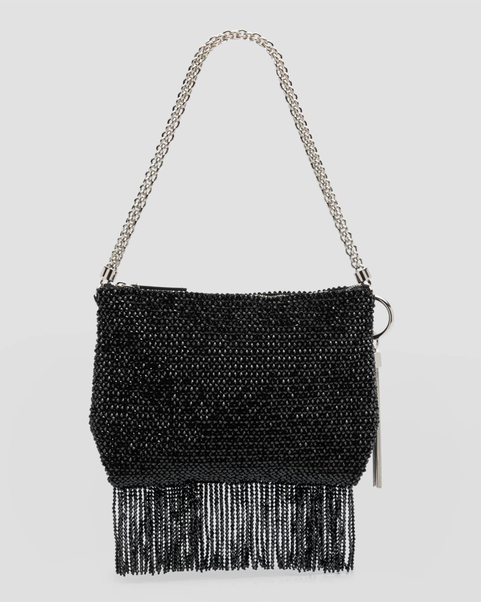 Jimmy Choo Callie fringed shoulder bag - Black