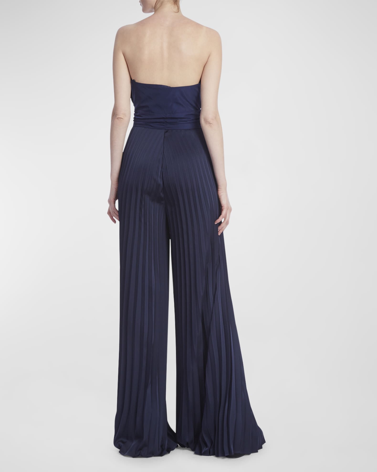 One33 Social Pleated Strapless Wide-Leg Jumpsuit | Neiman Marcus