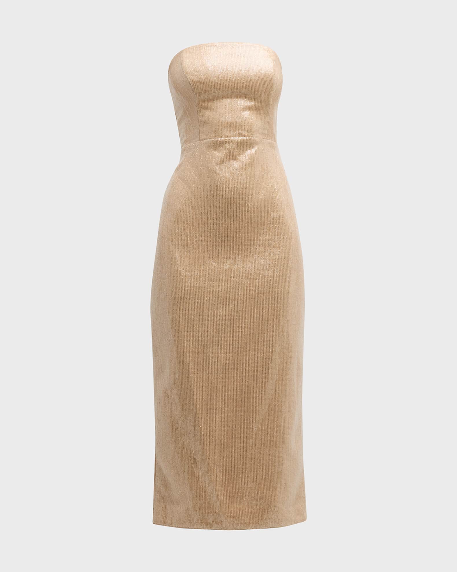 Milly Kait Strapless Sequin Bodycon Midi Dress | Neiman Marcus