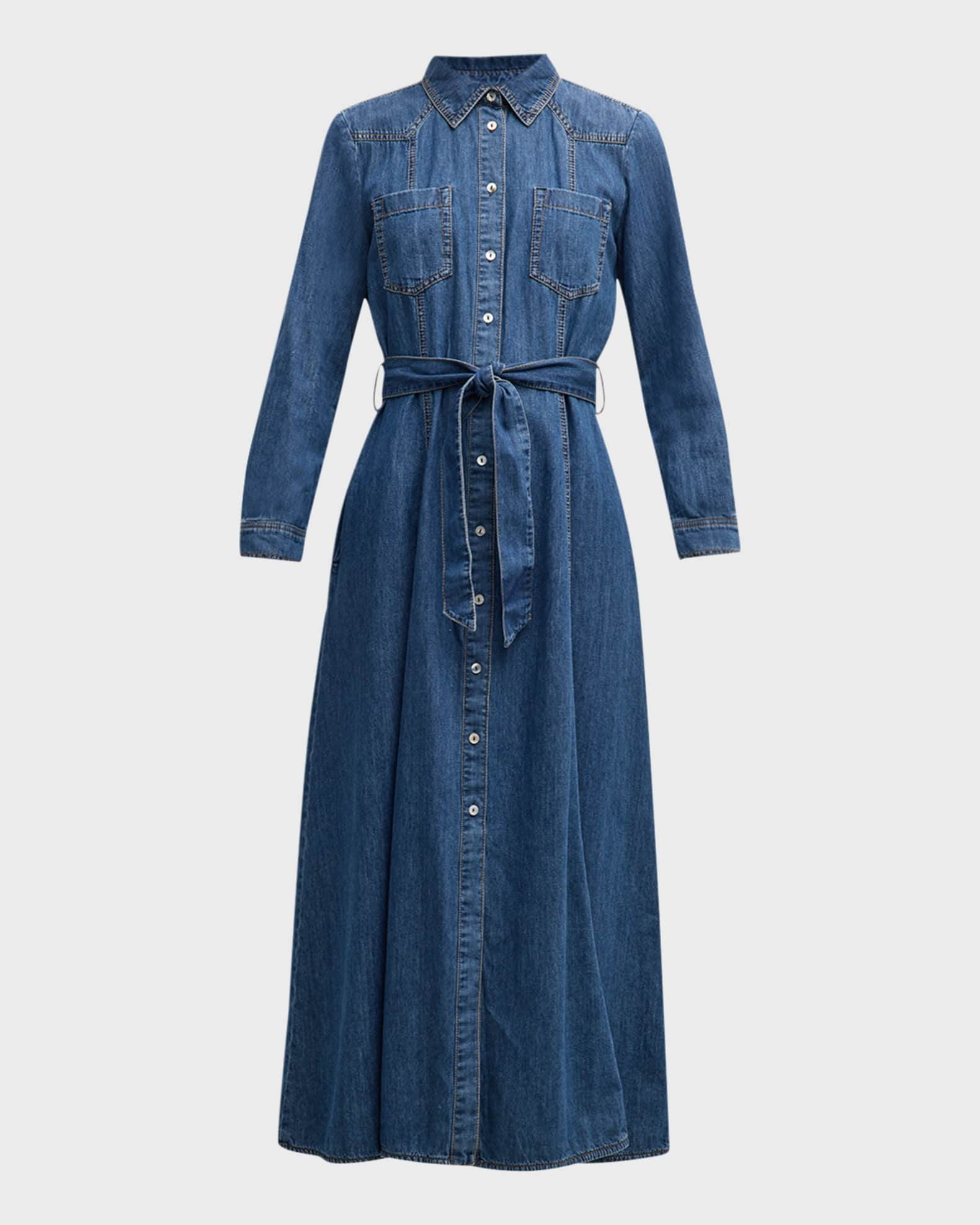 Denim Midi Shirt Dress