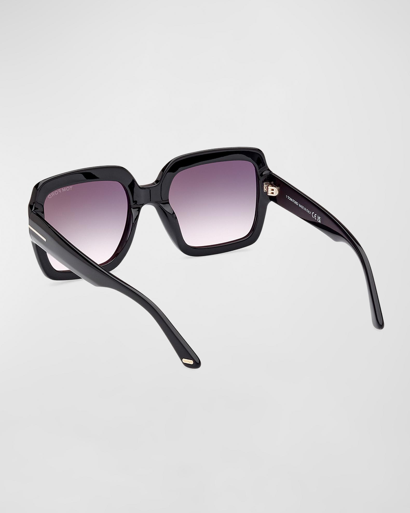 TOM FORD Kaya Beveled Acetate Square Sunglasses | Neiman Marcus