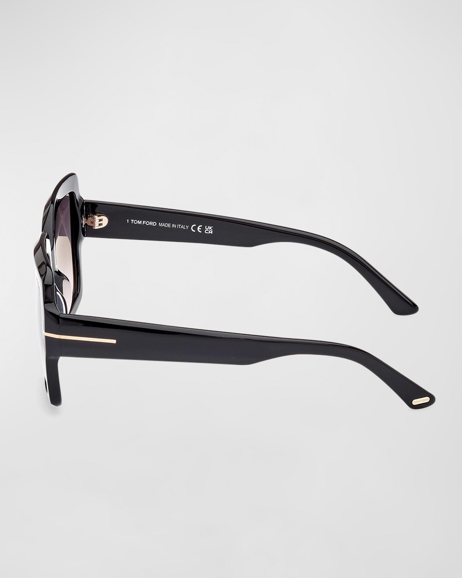 TOM FORD Kaya Beveled Acetate Square Sunglasses | Neiman Marcus