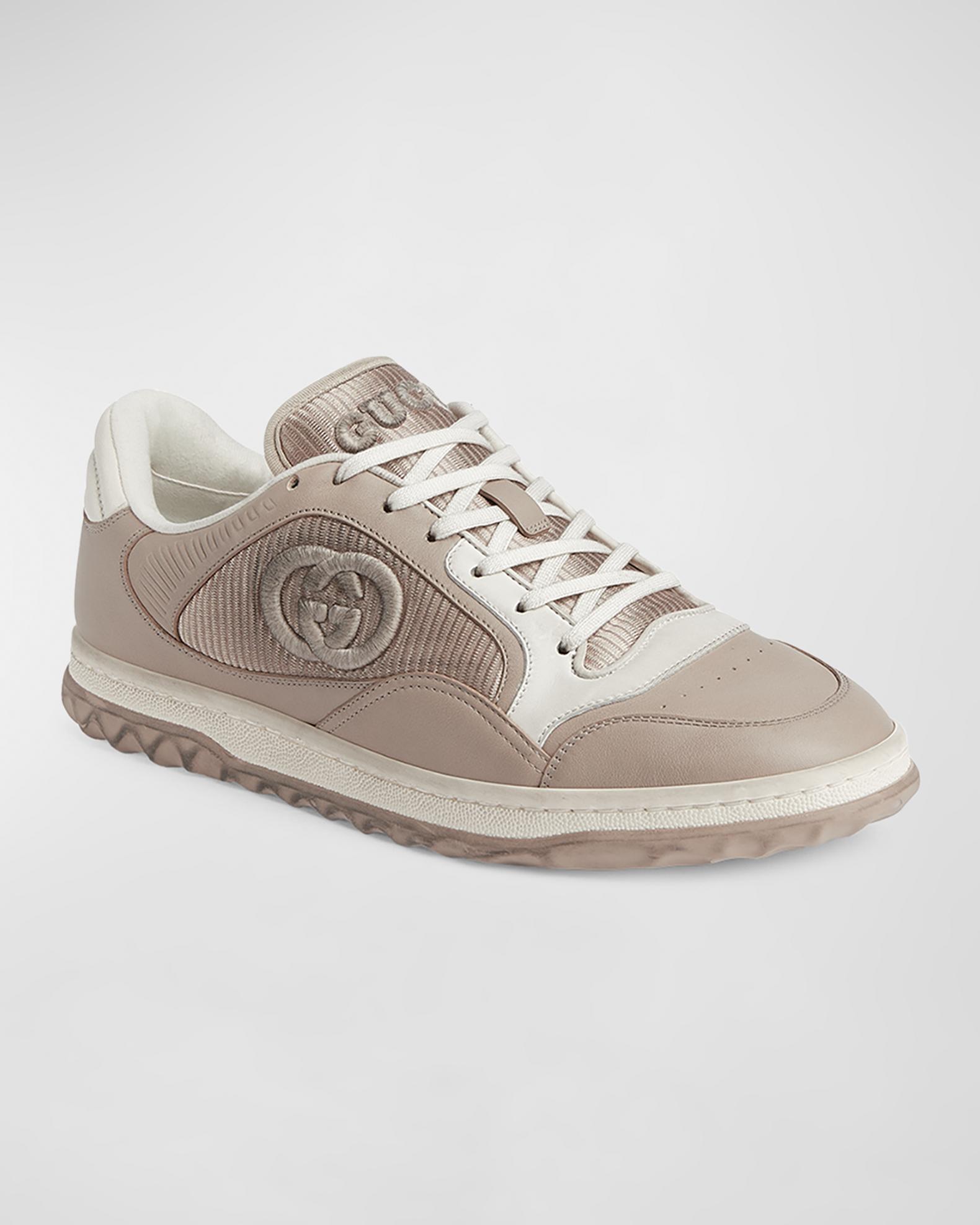 Gucci Men's MAC 80 Embroidered Leather Low-Top Sneakers | Neiman