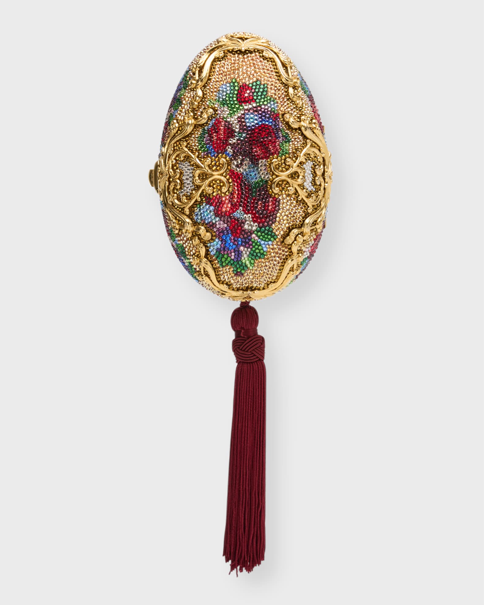 Judith Leiber Couture Anniversary Celebration Filigree Savonnerie Egg Clutch Bag