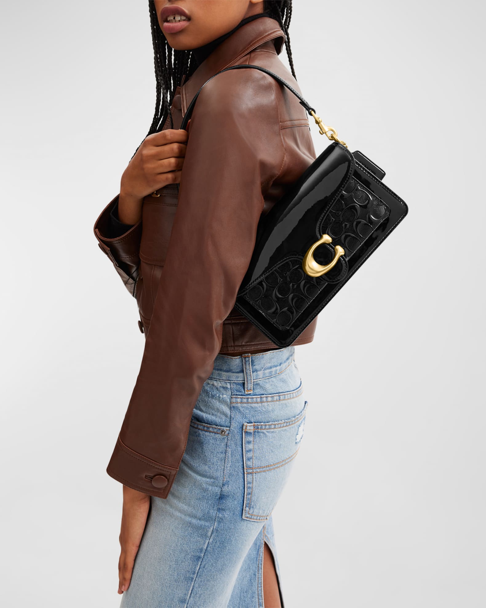 Coach Tabby 26 Signature Patent Leather Shoulder Bag | Neiman Marcus