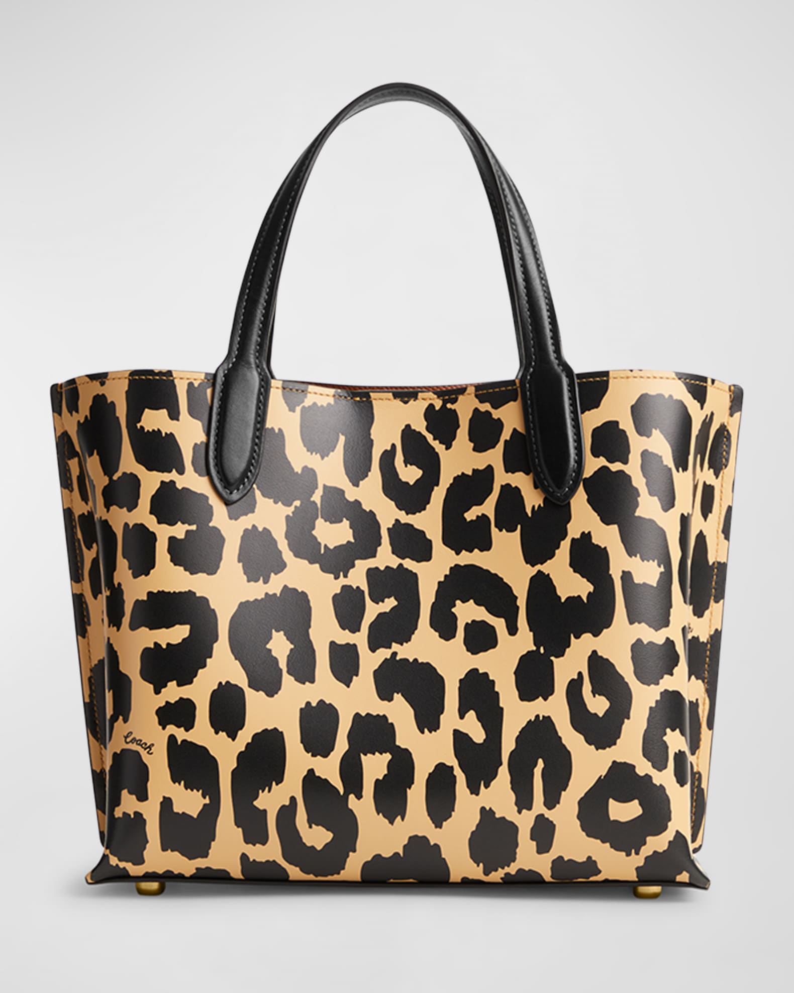 Black Leopard Tote Bags Women Casual Canvas Purse Cowhide Tote Bag