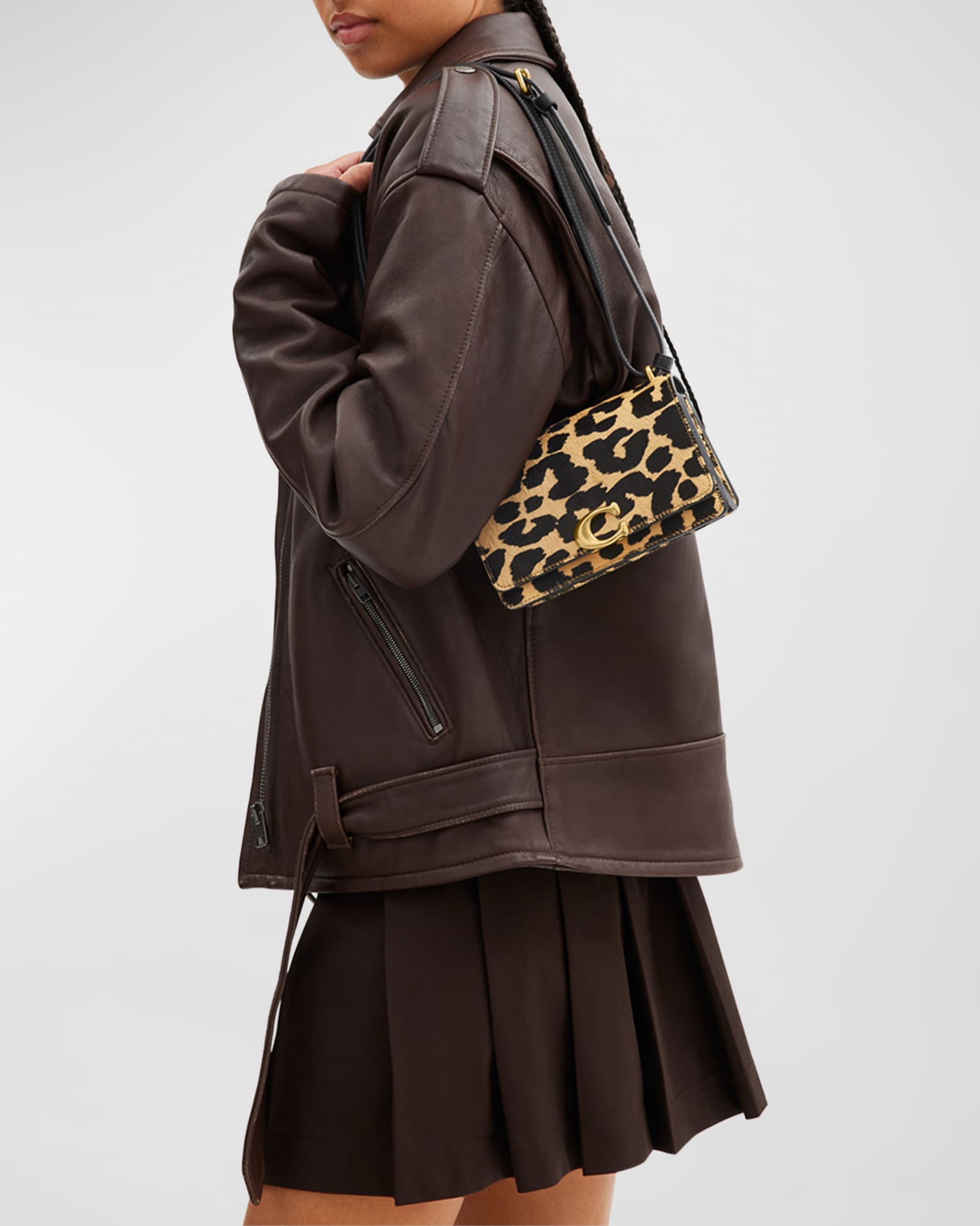 Shimmerz Leopard Umhängetasche - Crossbody Bag Mit Verstellbarem Gurt