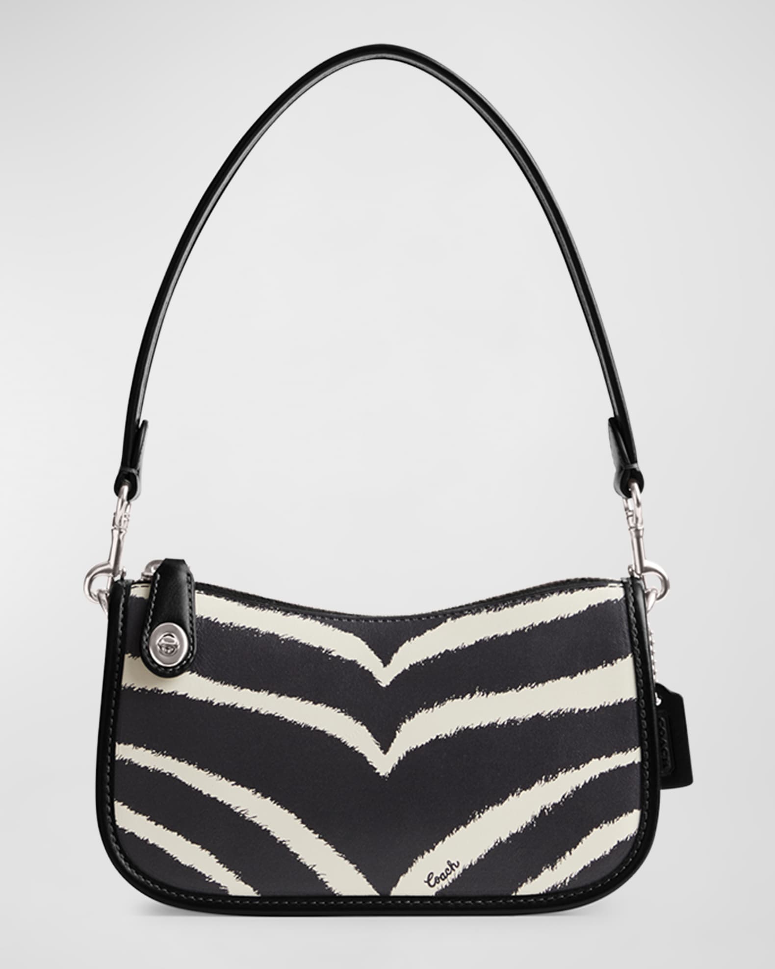Coach Swinger 20 Zebra-Print Shoulder Bag | Neiman Marcus
