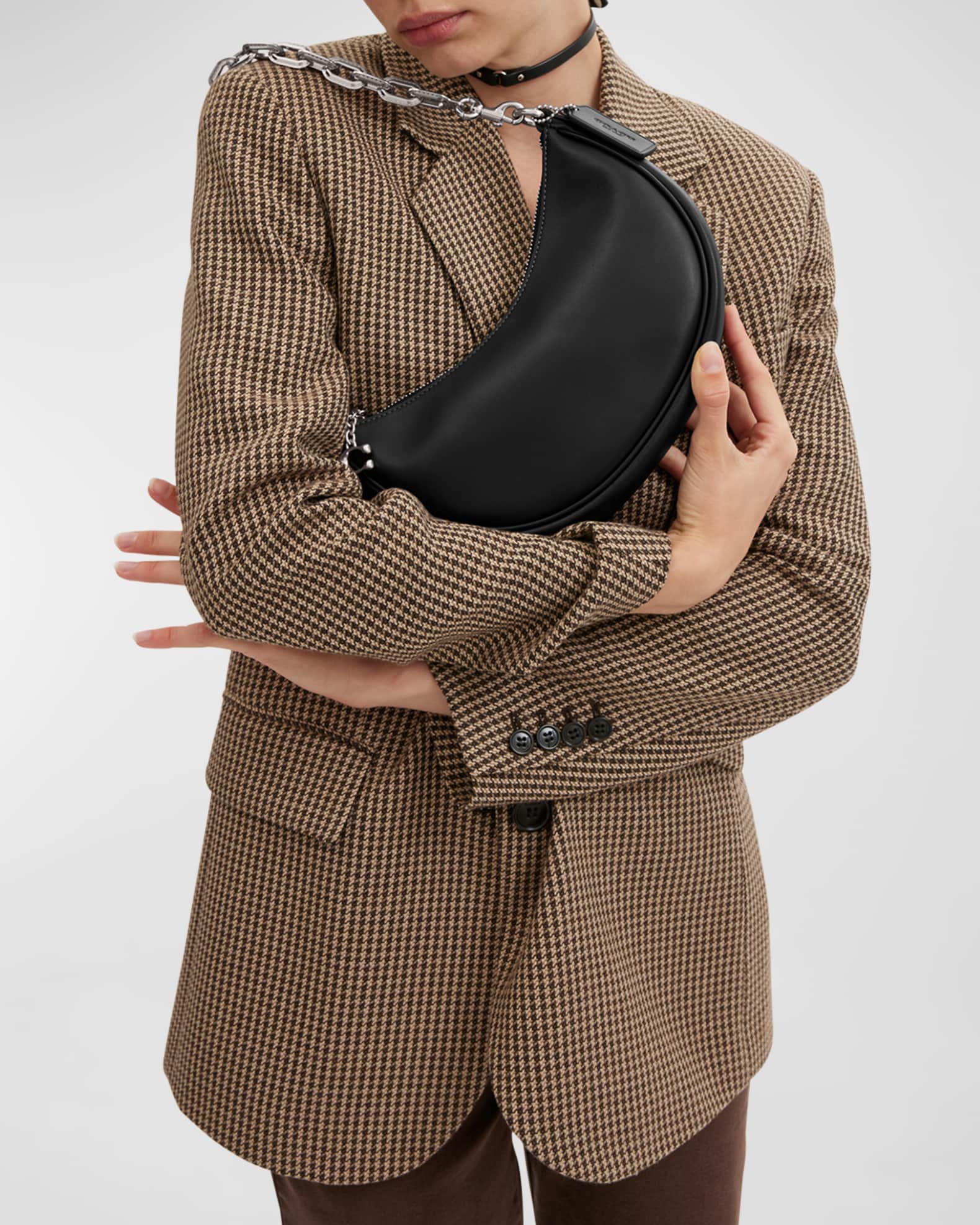 Coach Crescent Glovetanned Leather Shoulder Bag | Neiman Marcus
