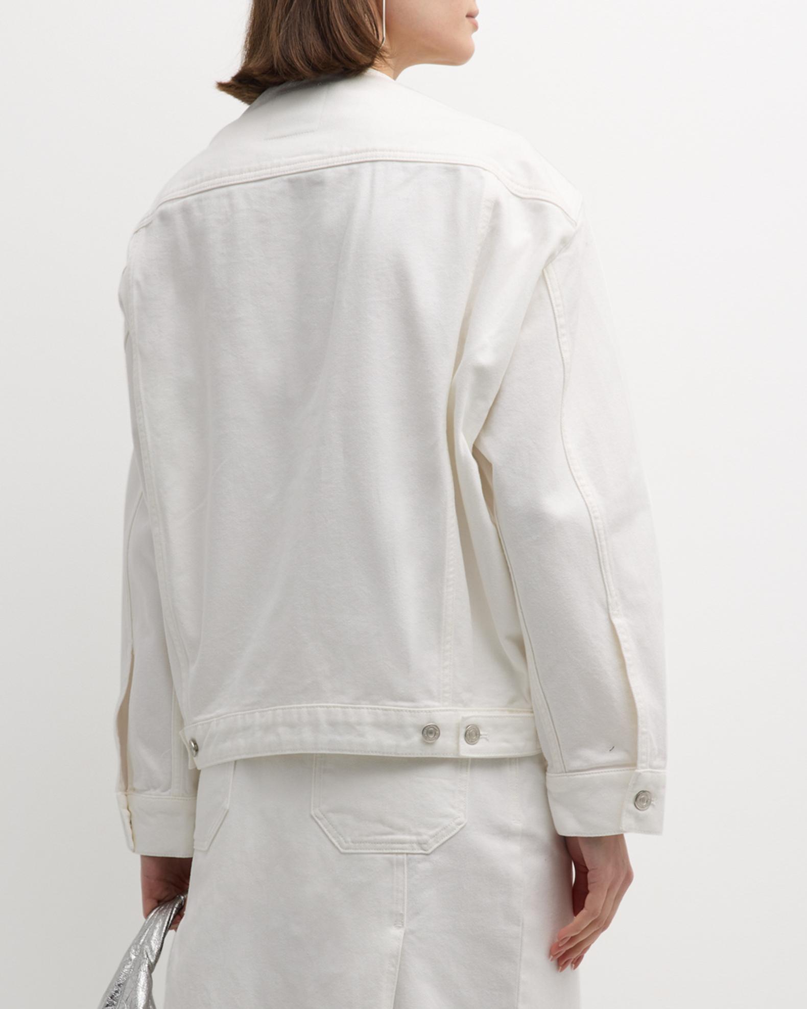 Courreges Cocoon Scoop-Neck Denim Jacket | Neiman Marcus