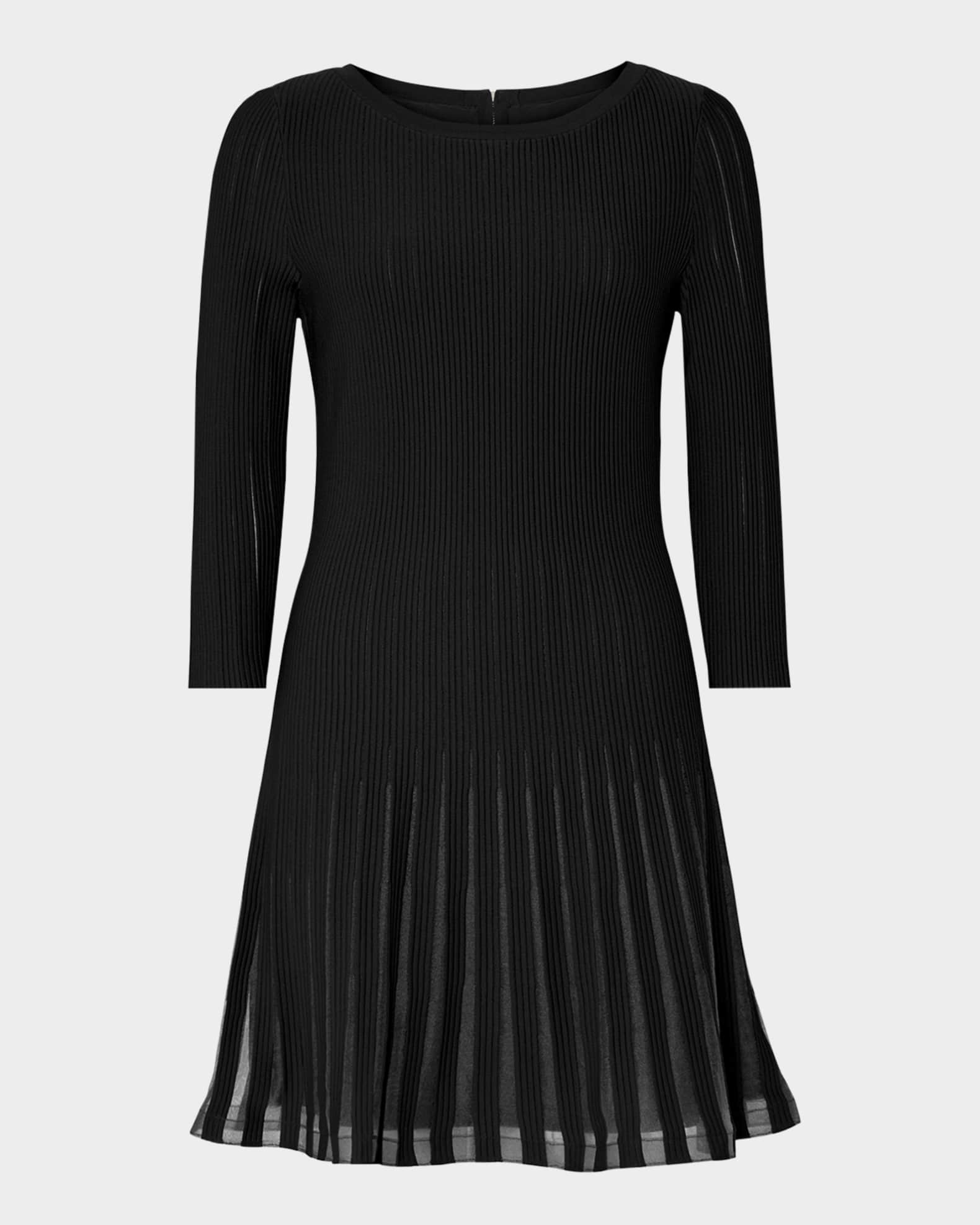 Milly Tabitha Long Sleeve Mini Dress Black