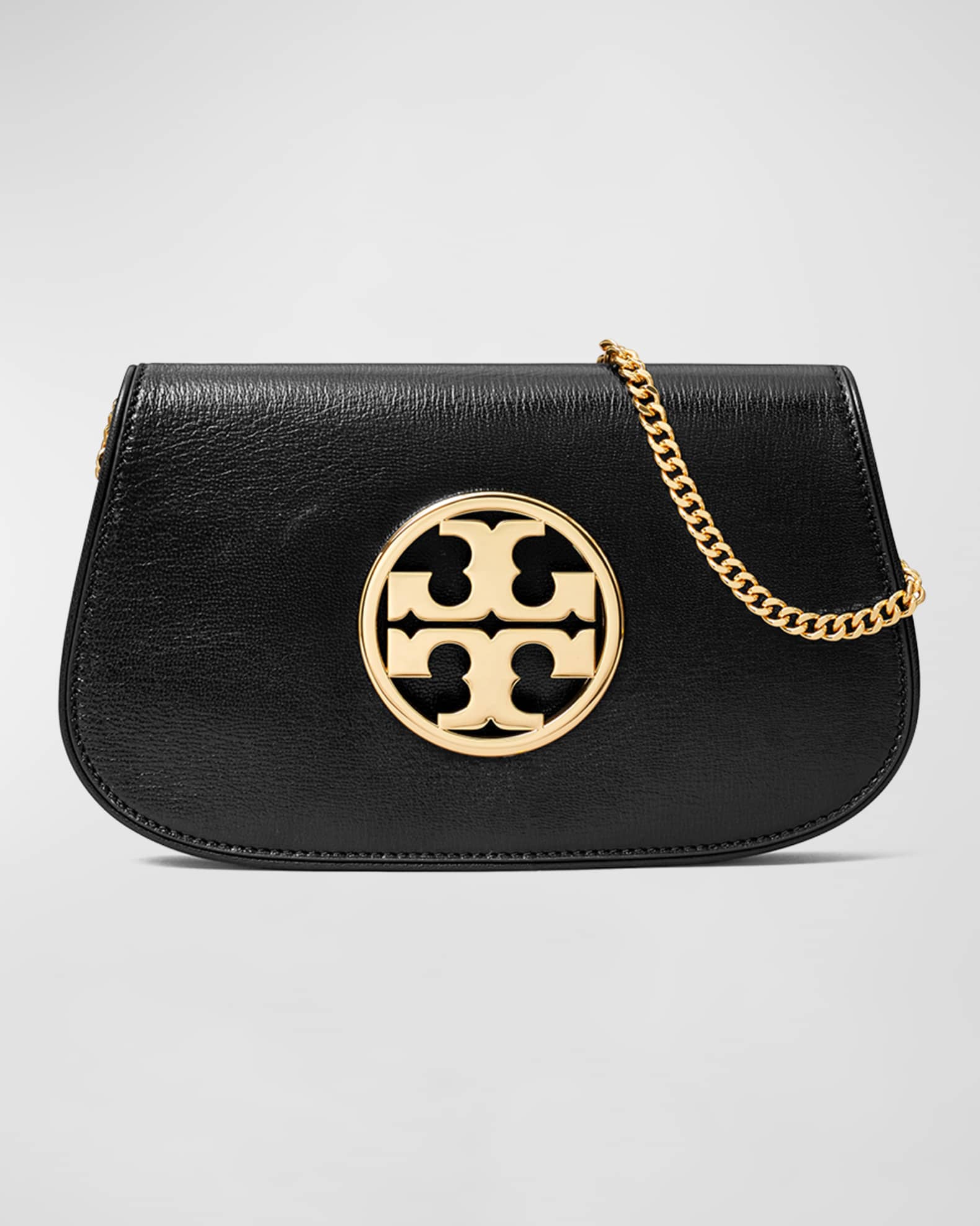 Reva Small Leather Shoulder Bag in Black - Tory Burch