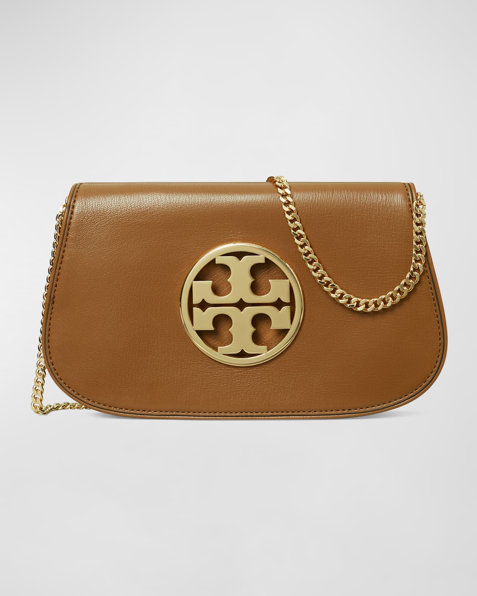 Tory Burch Reva Flap Leather Clutch Bag