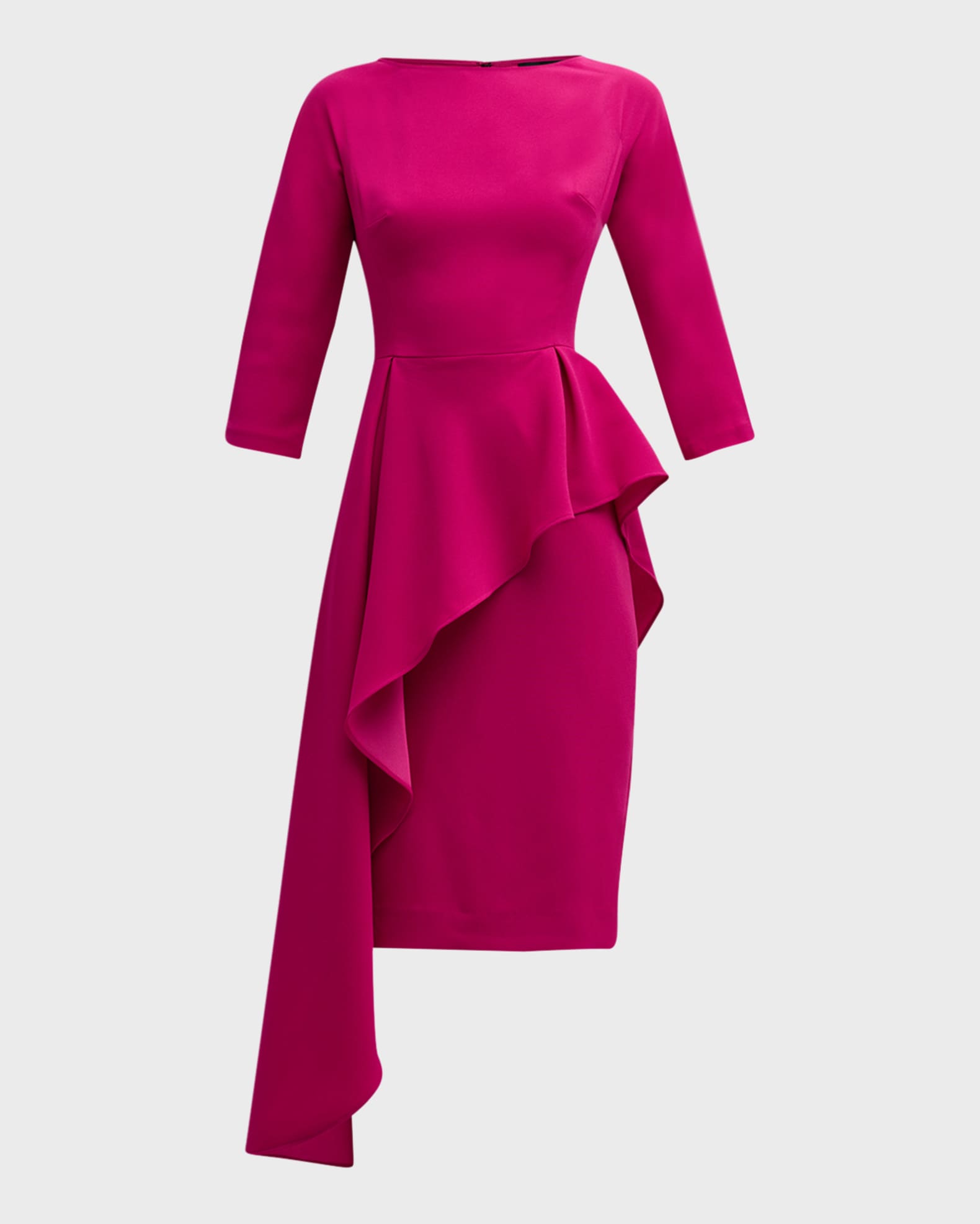 teri jon asymmetrical peplum dress Metallic Jacquard Side Drape Peplum Gown – Terijon.com main image 1