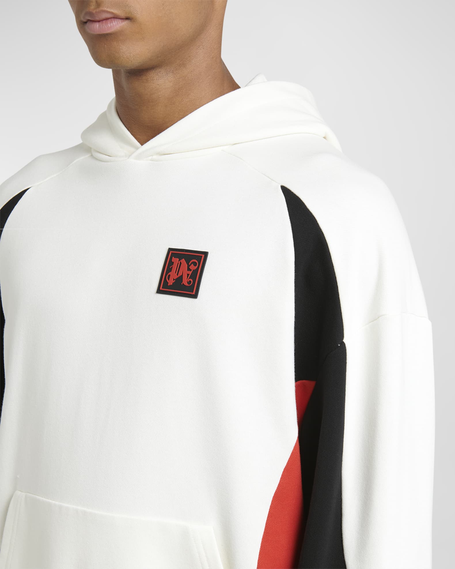 Palm Angels Men's Colorblock Monogram Racing Hoodie | Neiman Marcus