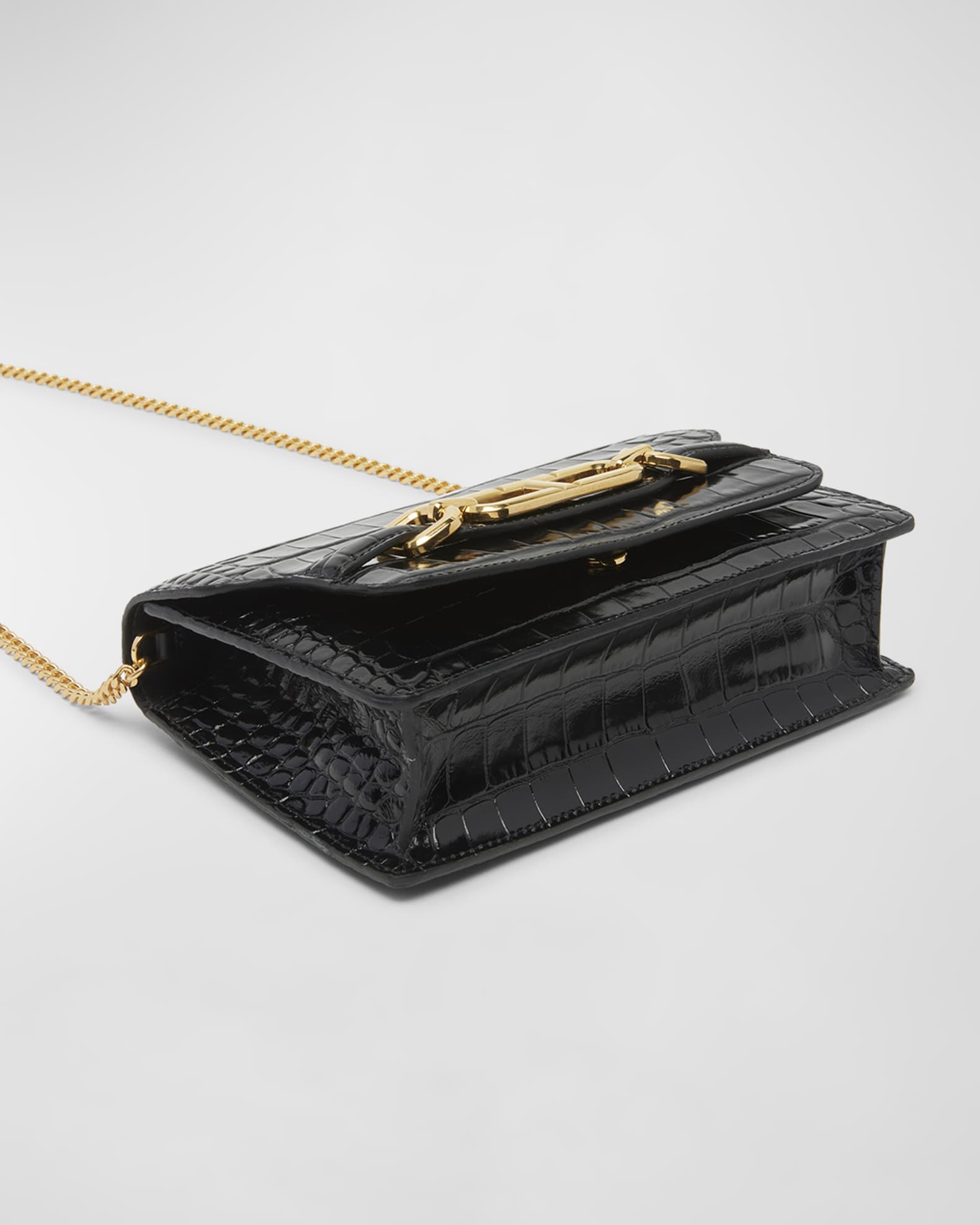 Small Shoulder Bag in Stamped Croc Leather 1