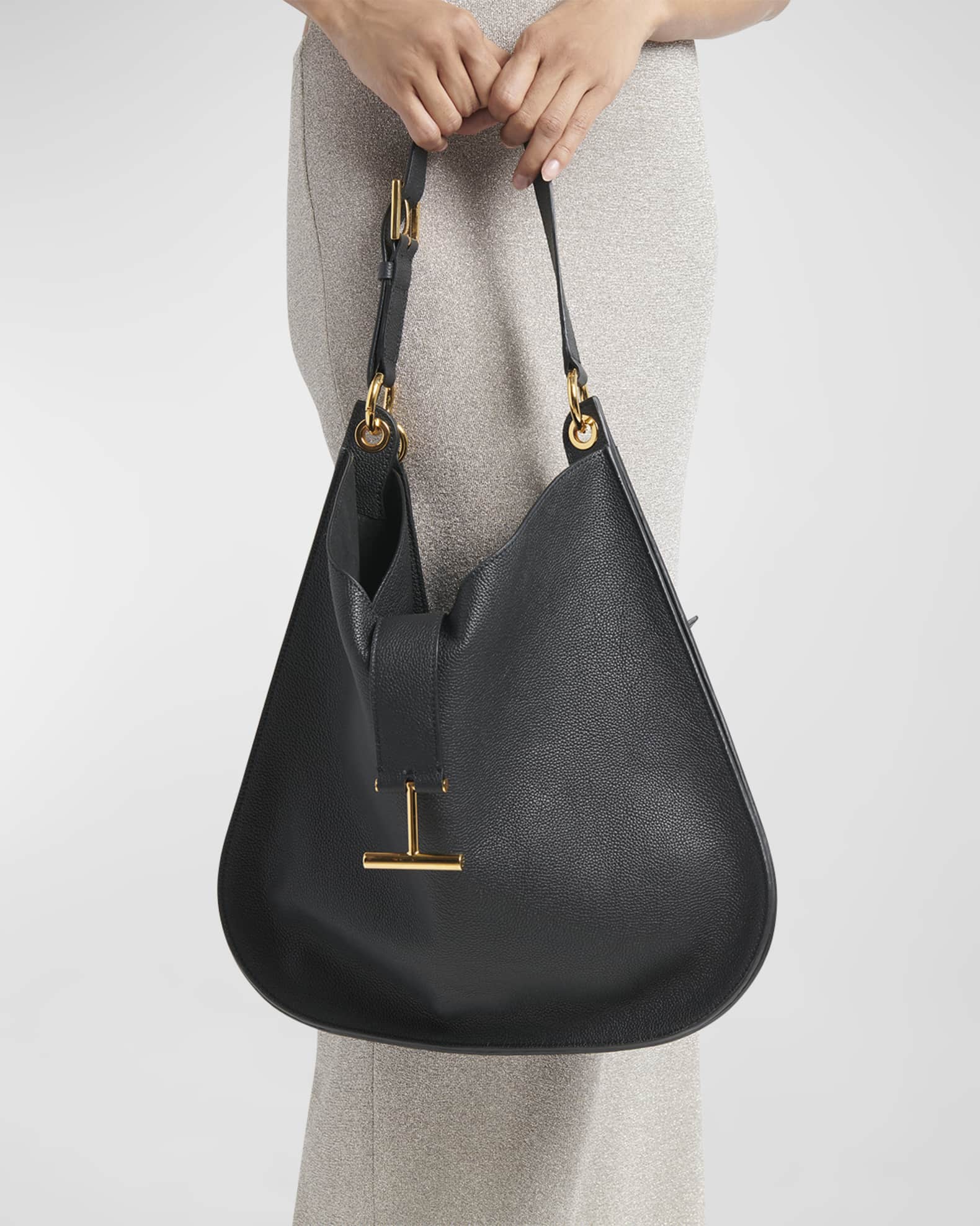 Tara Large Hobo Crossbody in Grained Leather