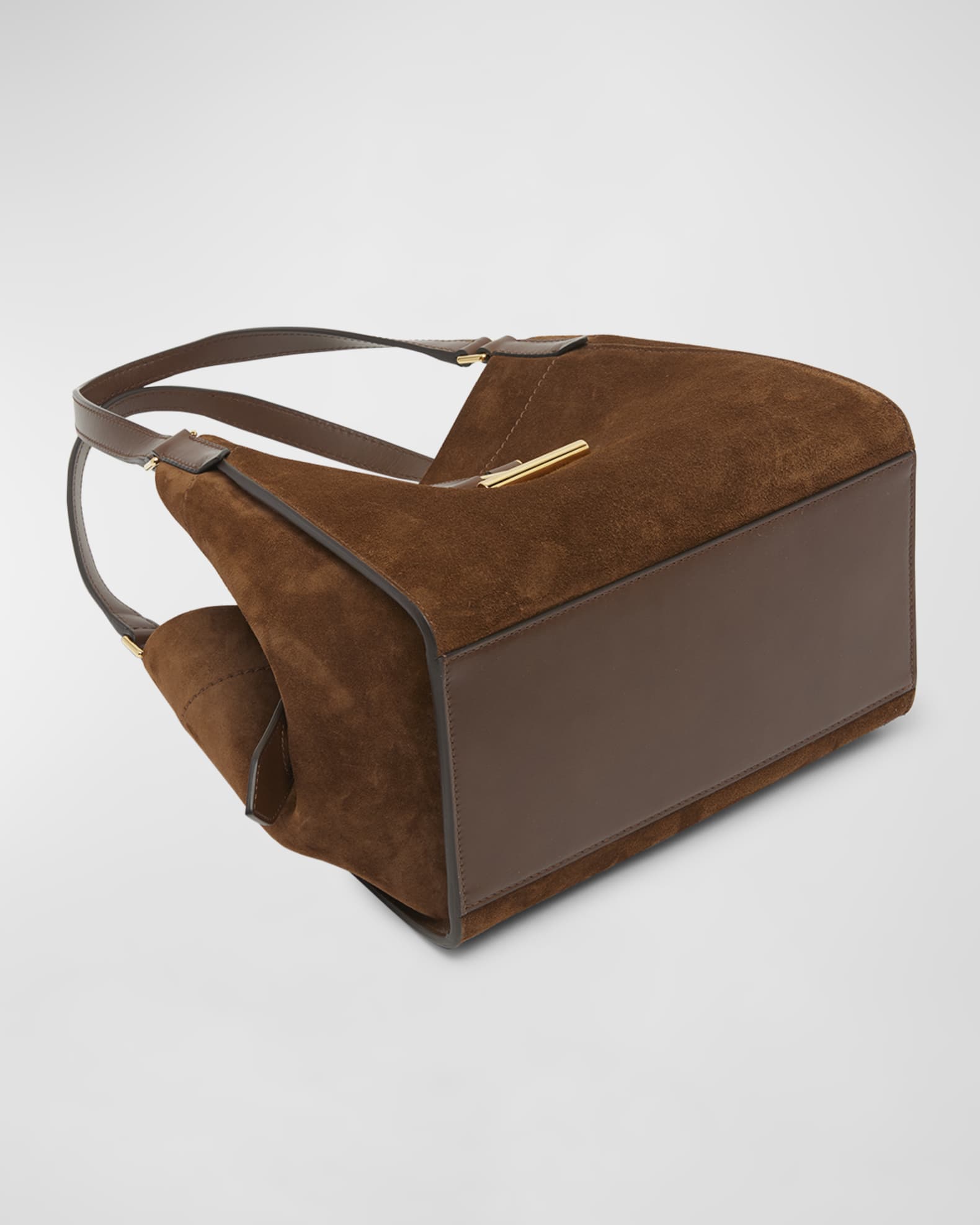 Layah leather and suede hexagon handle shopper bag store