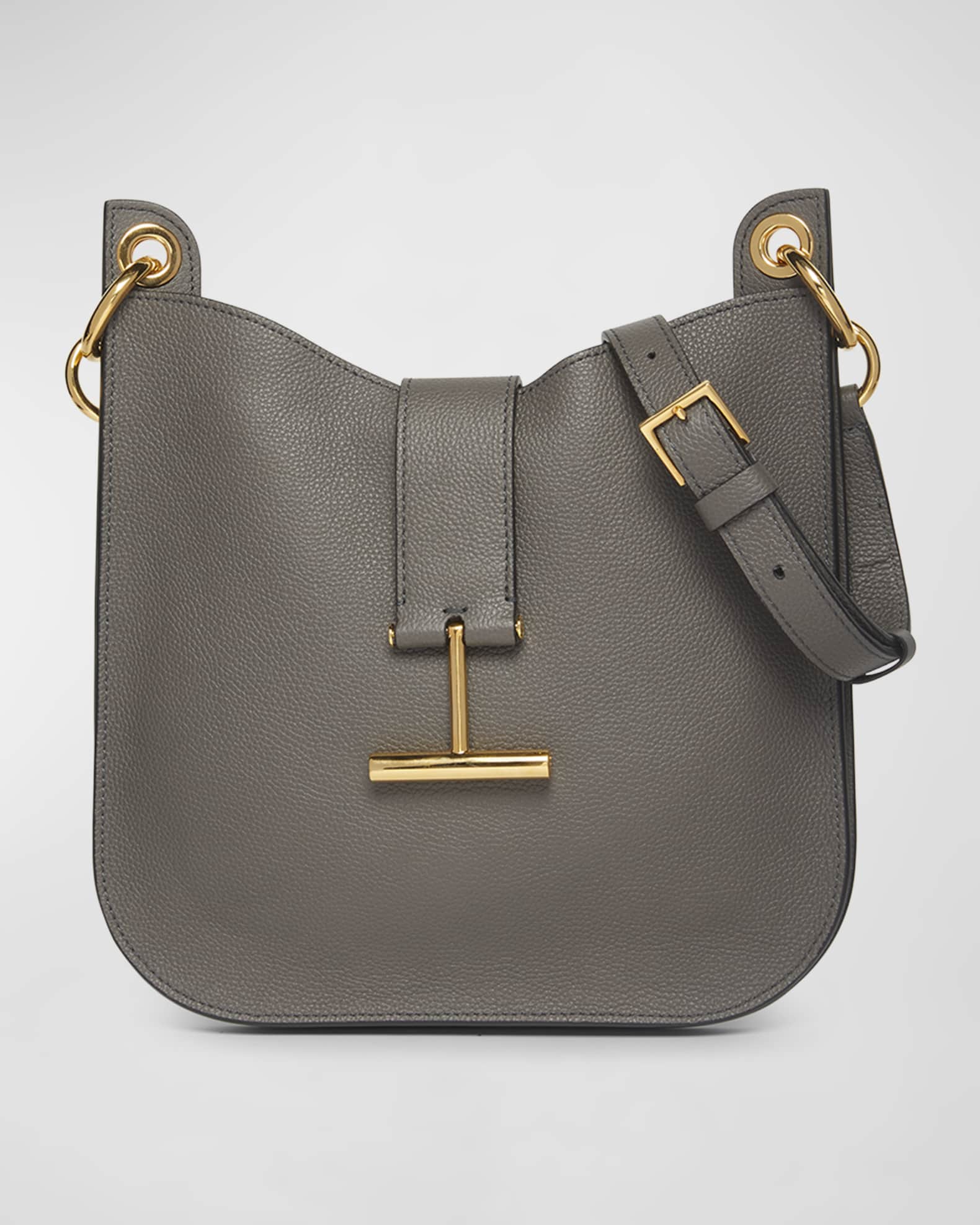TOM FORD Tara Small Hobo Crossbody in Grained Leather