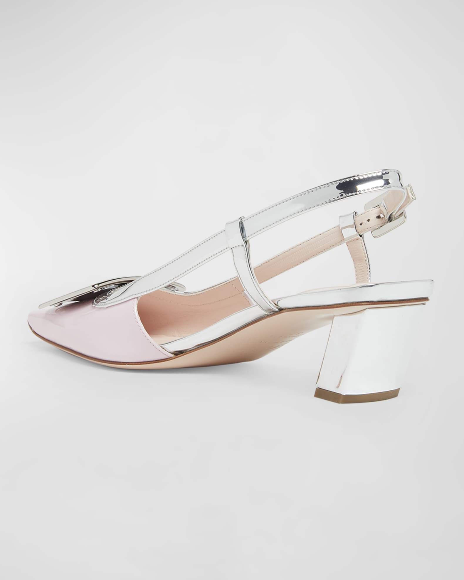 45mm I Love Vivier Metallic Slingbacks