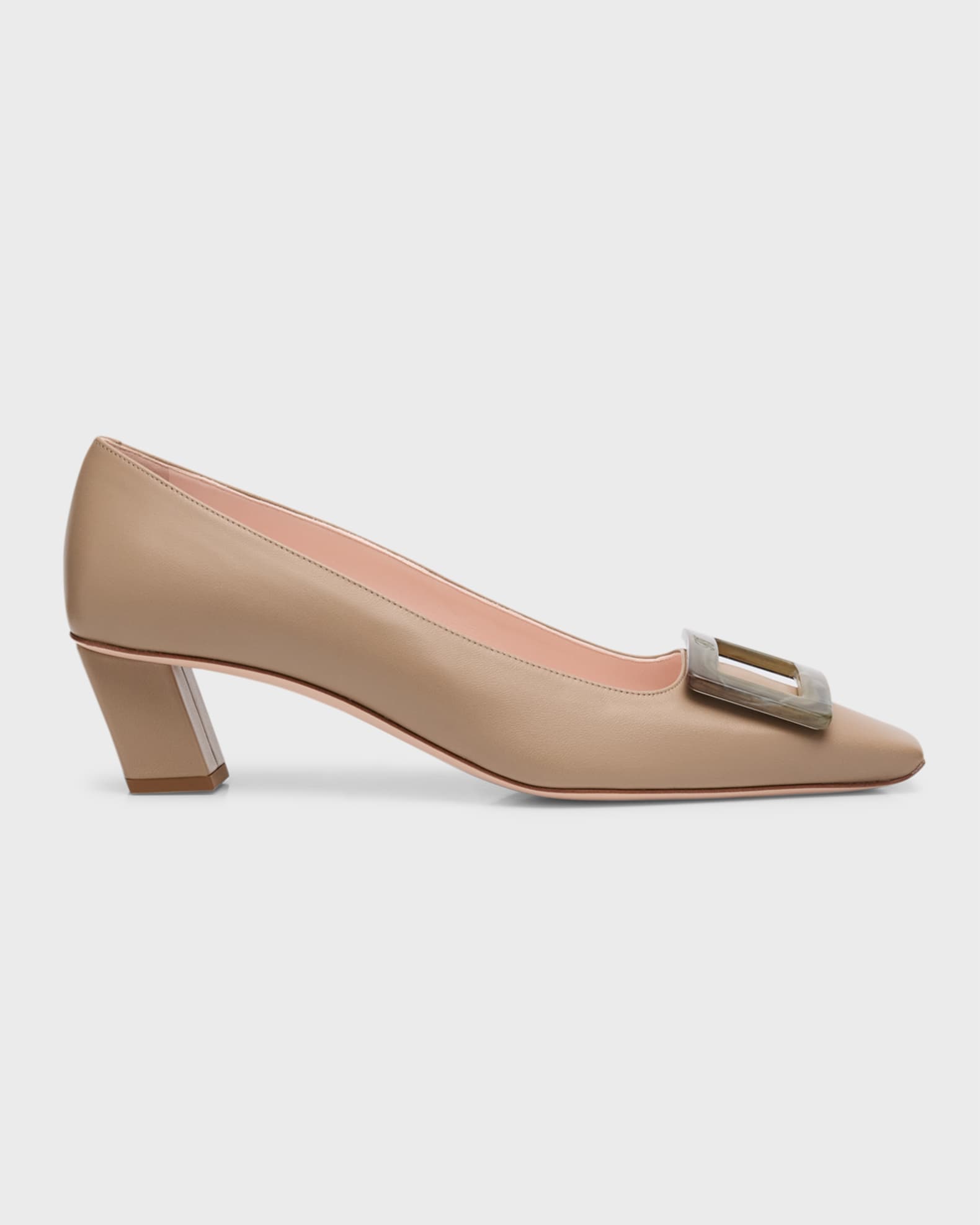 Belle Vivier Leather Buckle Pumps 0