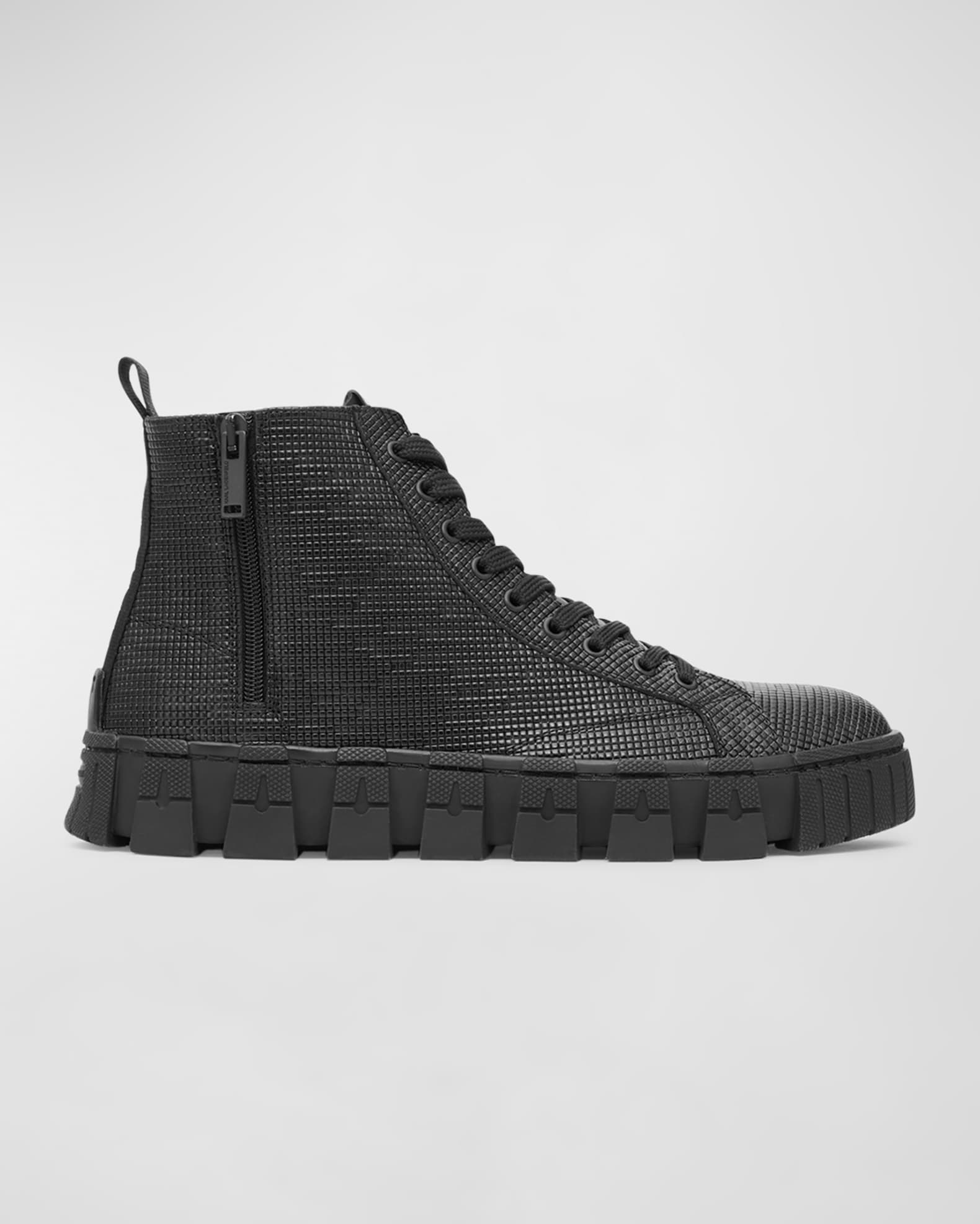 Karl Lagerfeld Paris Men's Printed Leather Sneaker Boots
