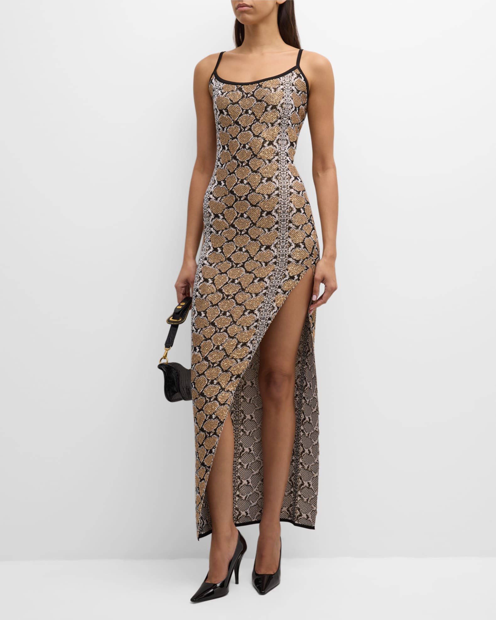 Balmain Python Knit Maxi Dress | Neiman Marcus