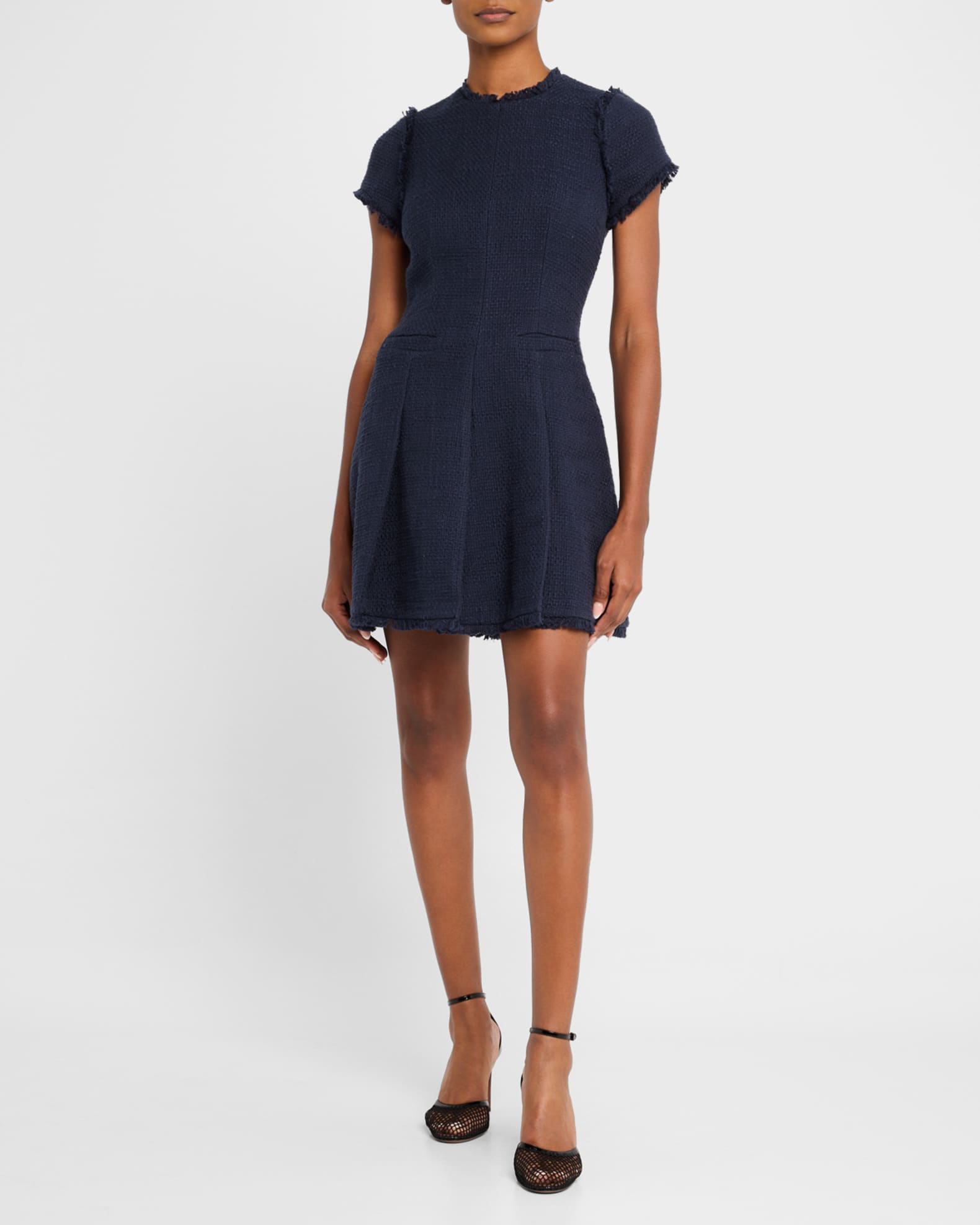 Nova Cotton Boucle Pleated Mini Dress 1