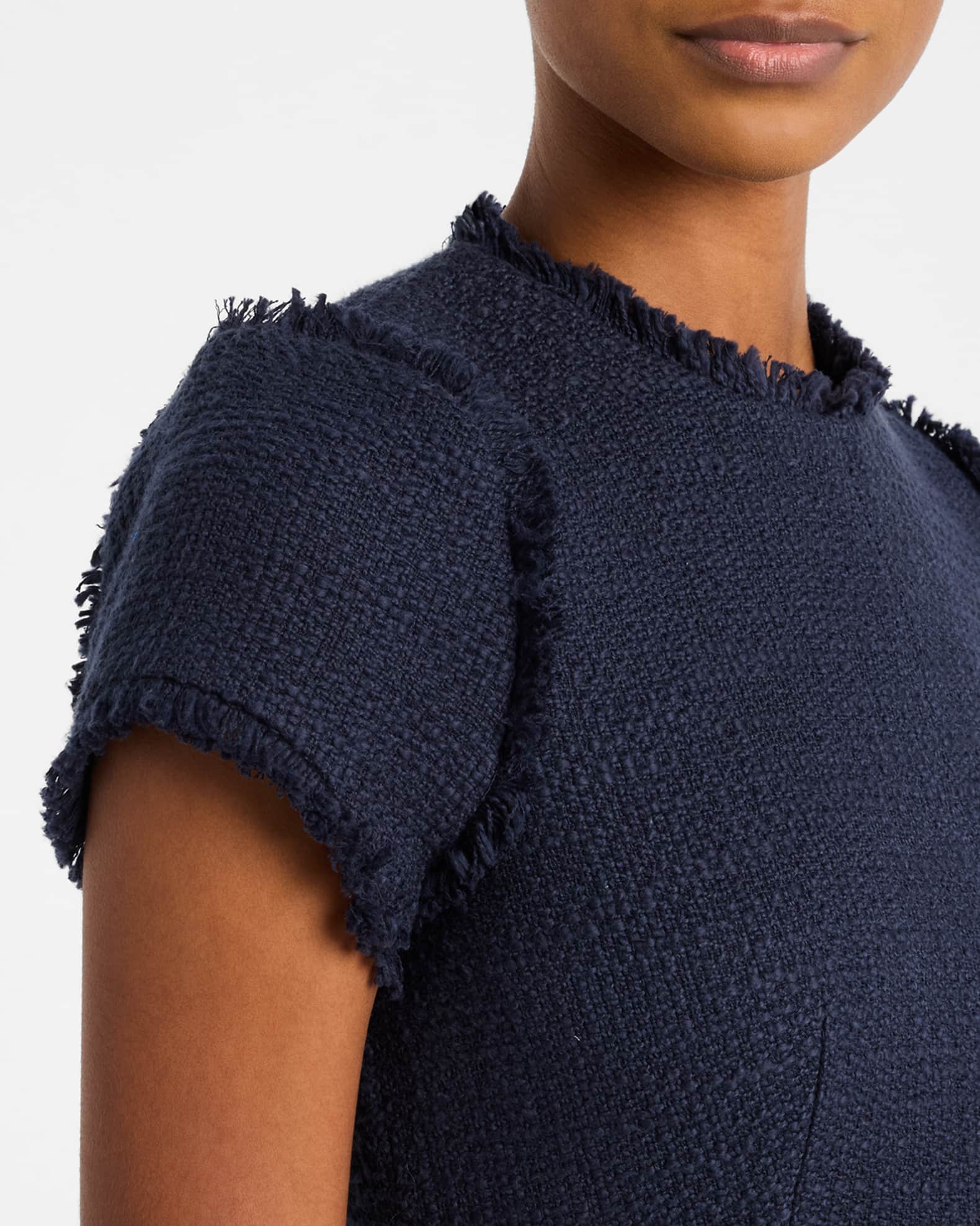 Nova Cotton Boucle Pleated Mini Dress | Neiman Marcus