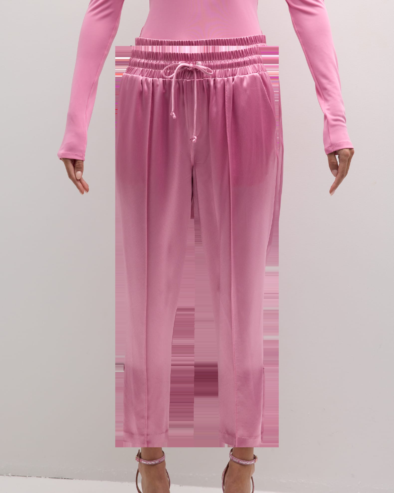 Cinq a Sept Adalie Cropped Drawstring Satin Pants