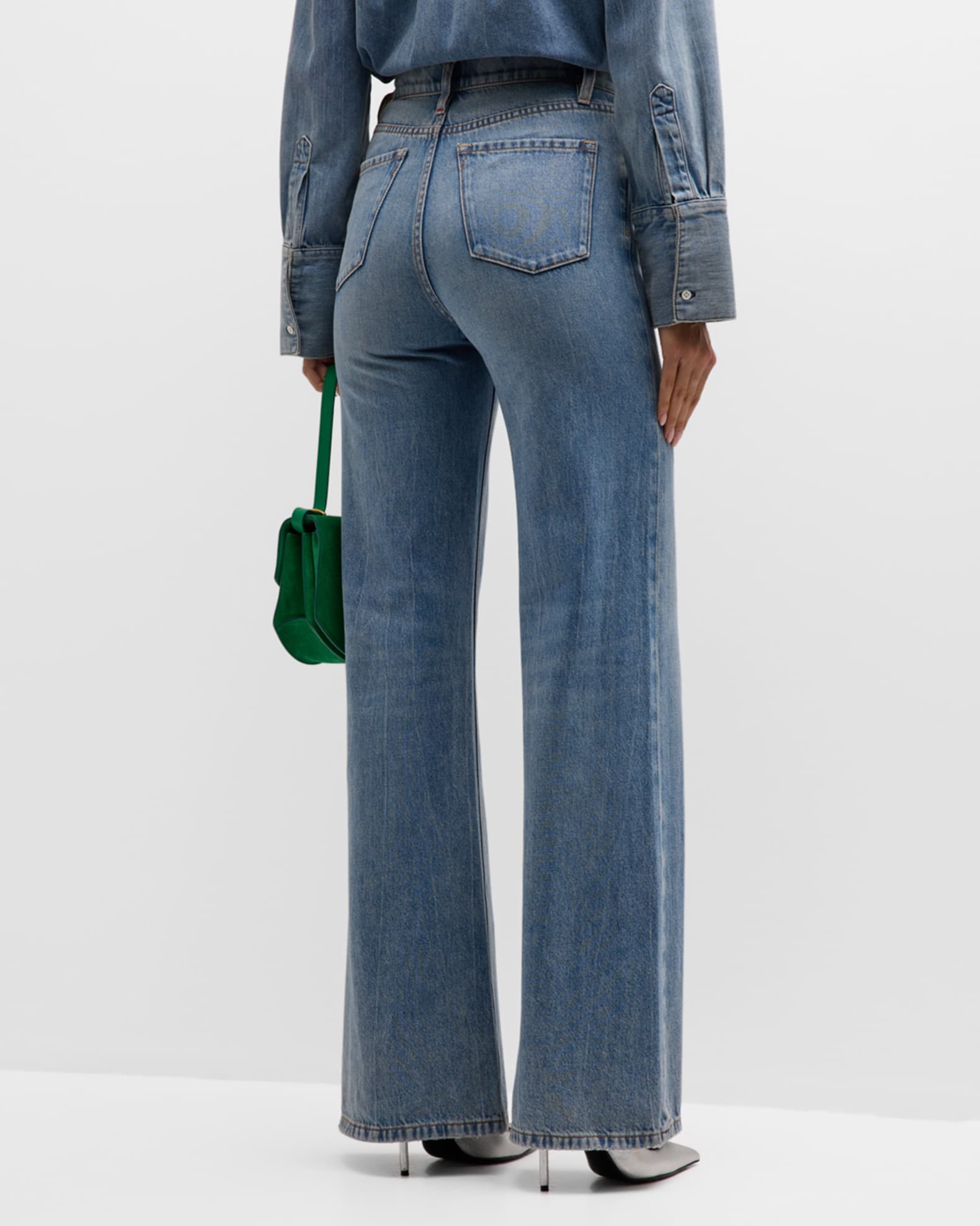 Alice + Olivia Weezy High-Rise Wide-Leg Jeans | Neiman Marcus