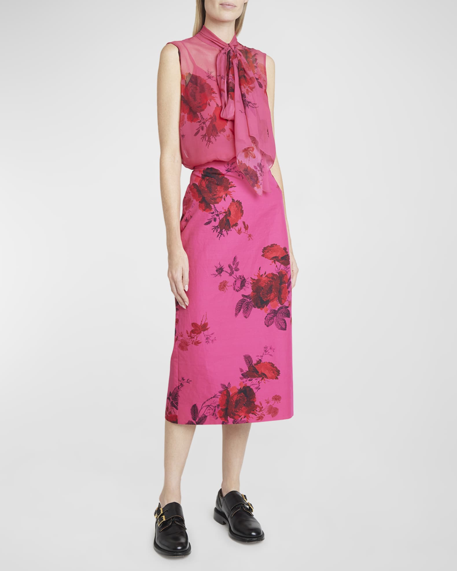 Erden Silk Sleeveless Mock Neck Top