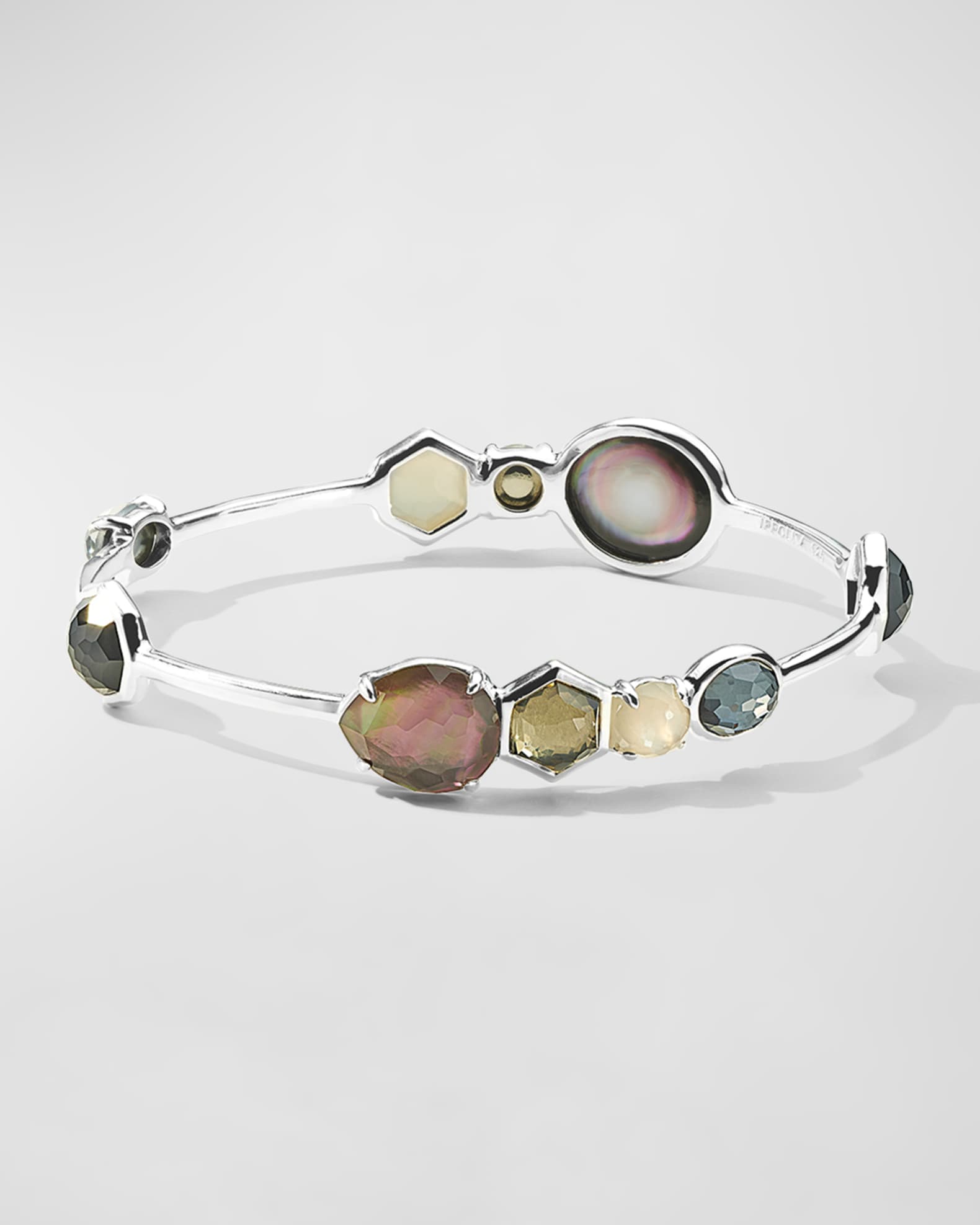 925 Rock Candy Gelato 10-Stone Bangle in Black Tie 0
