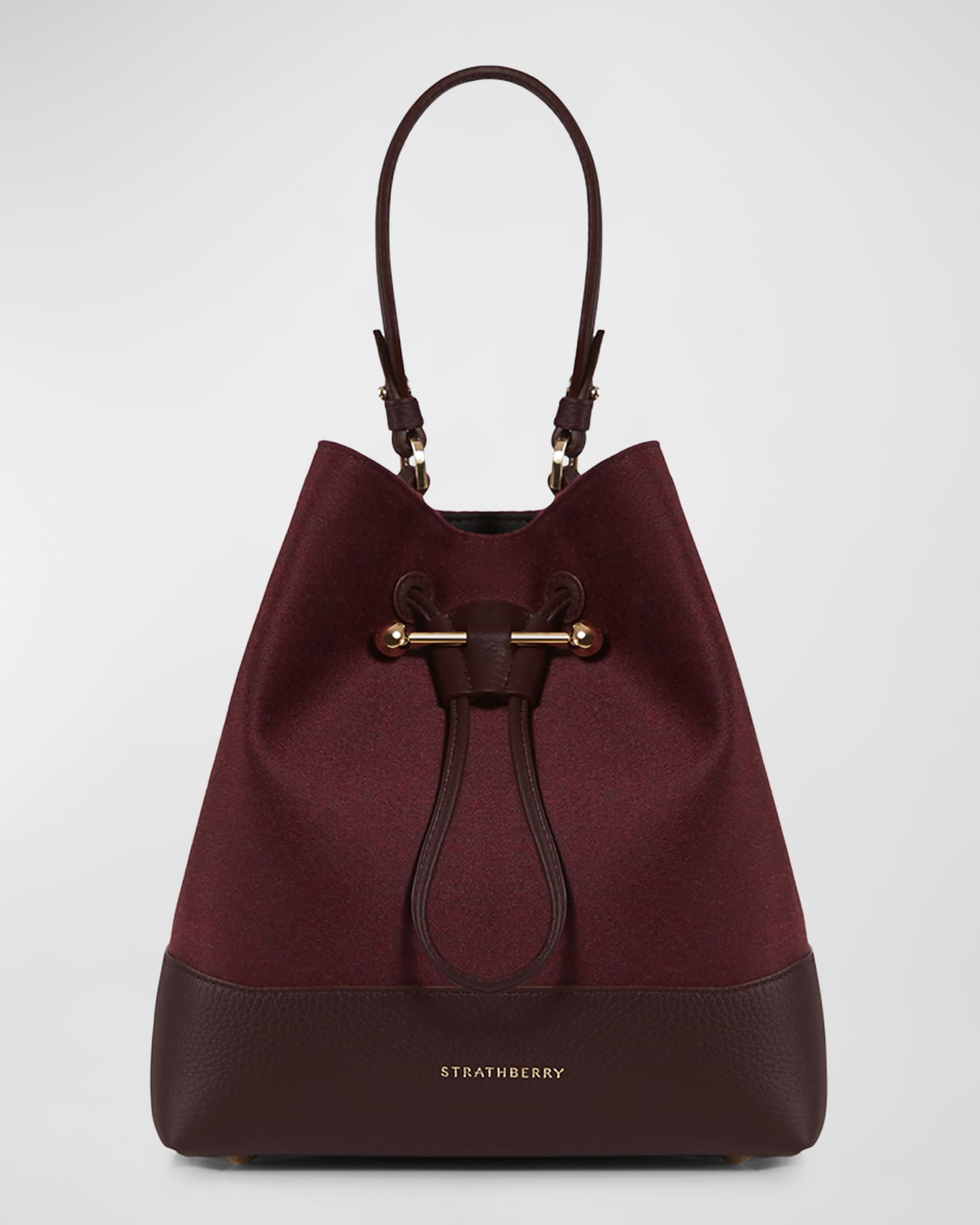Strathberry Lana Osette Cashmere Leather Bucket Bag