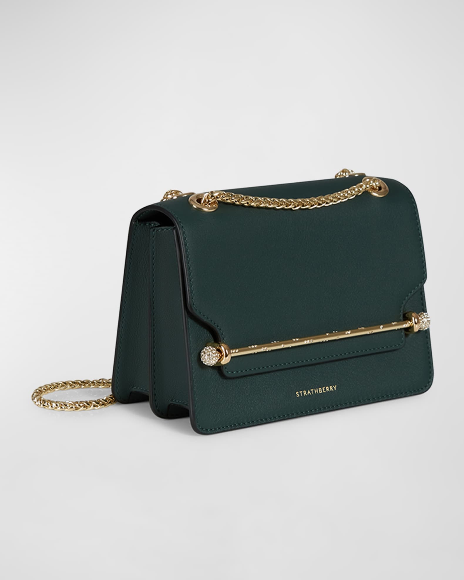 The Strathberry Crescent Shoulder Bag in Bottle Green - Fashion