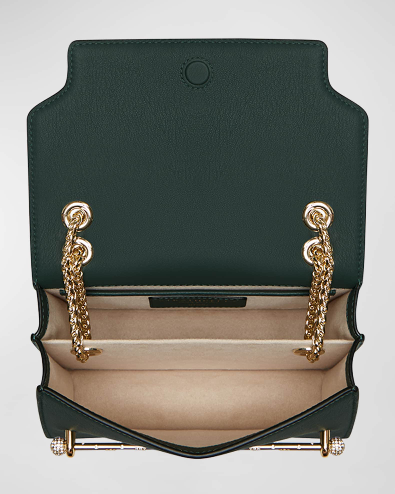 Strathberry Mini East-West Crystal Bar Shoulder Bag, Green, Women's, Handbags & Purses Shoulder Bags