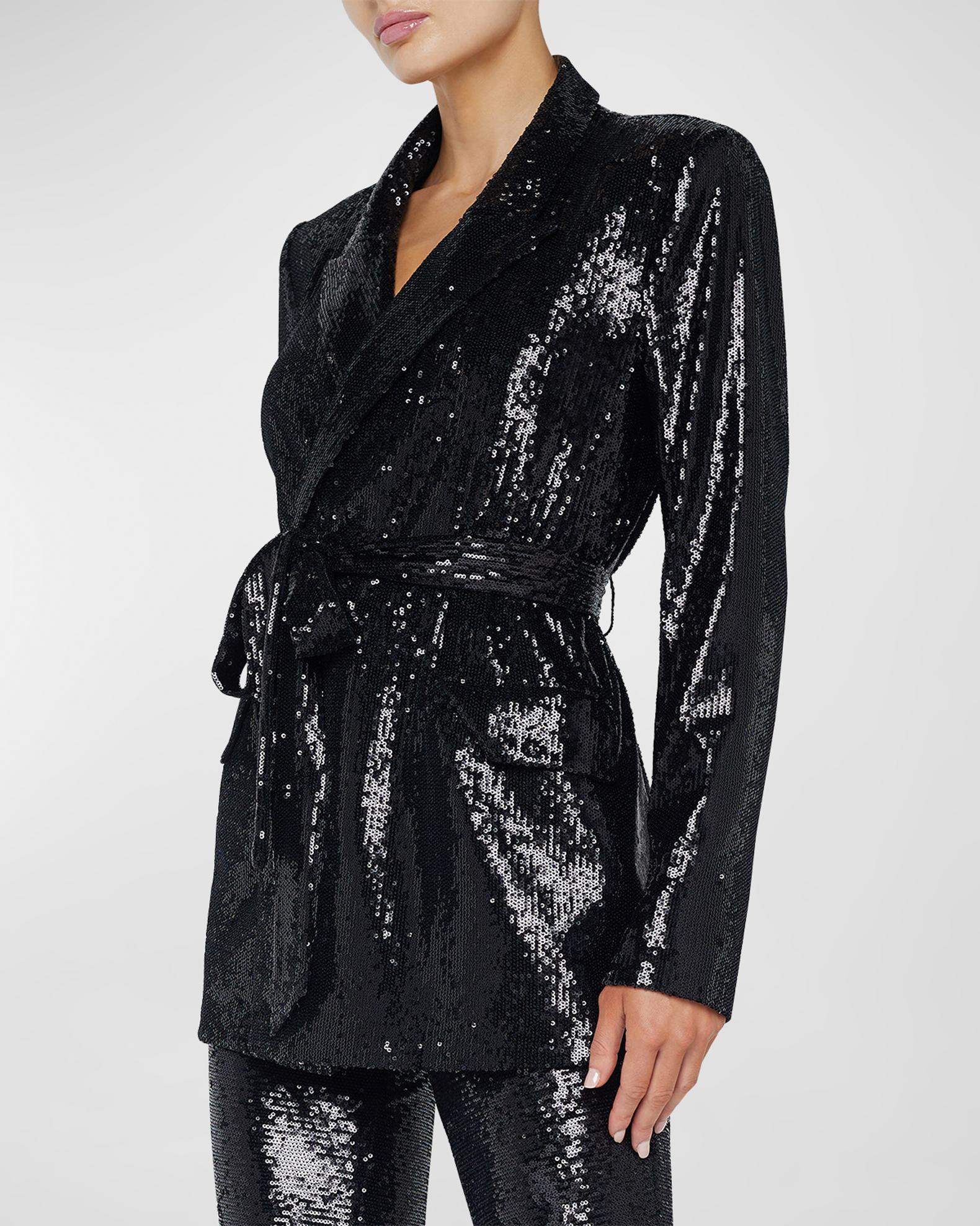 L'Agence Jordana Sequin Wrap Blazer | Neiman Marcus