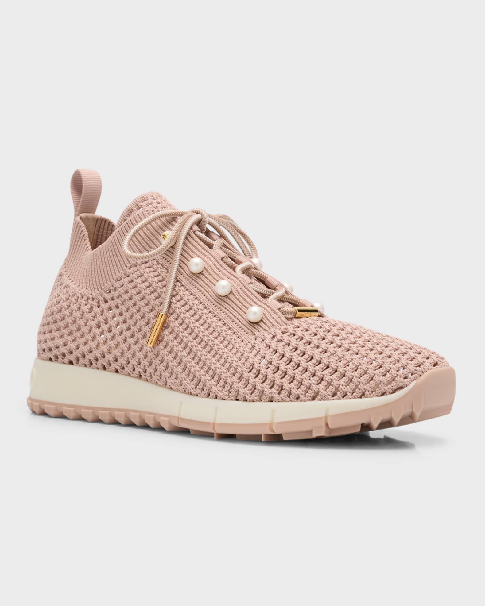 スニーカー VELES SNEAKERS Jimmy Choo Veles Knit Pearly Lace-Up Sneakers | Neiman Marcus