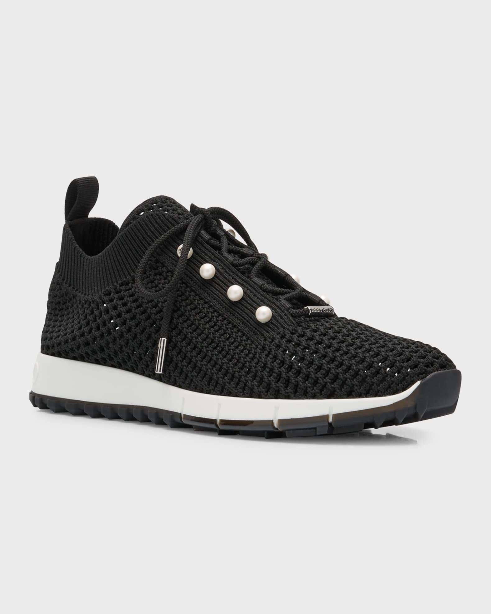 JIMMY CHOO Veles スパンコール ニットスニーカー Veles | Black Sequin Knit Trainers | JIMMY CHOO