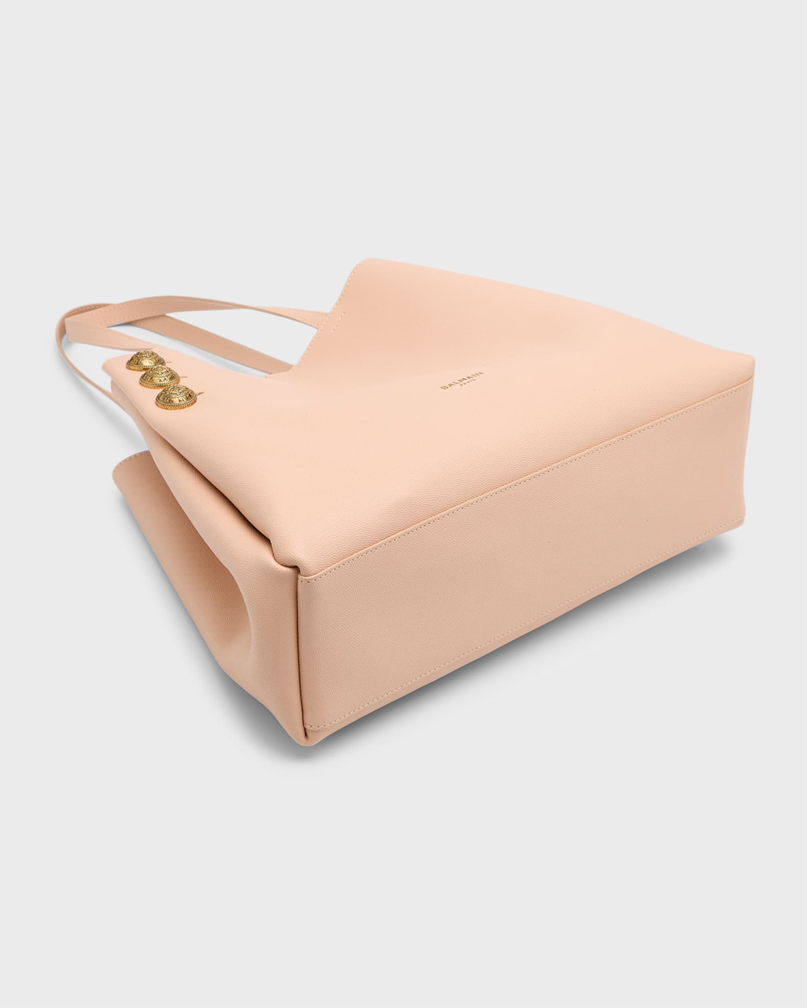 Embleme Shopper Tote Bag in Grained Leather 1