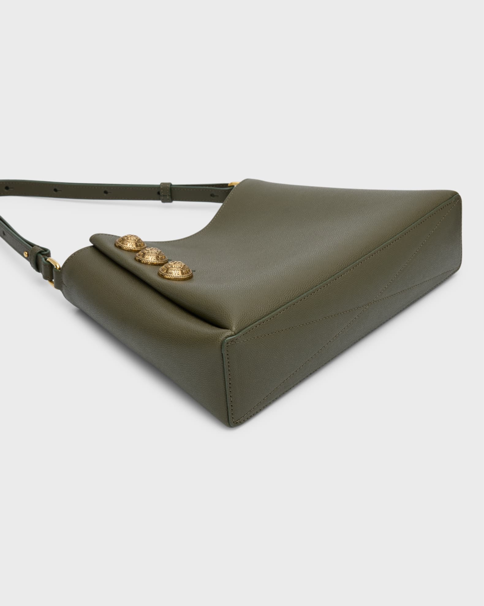 Balmain Emblème leather shoulder bag - Neutrals