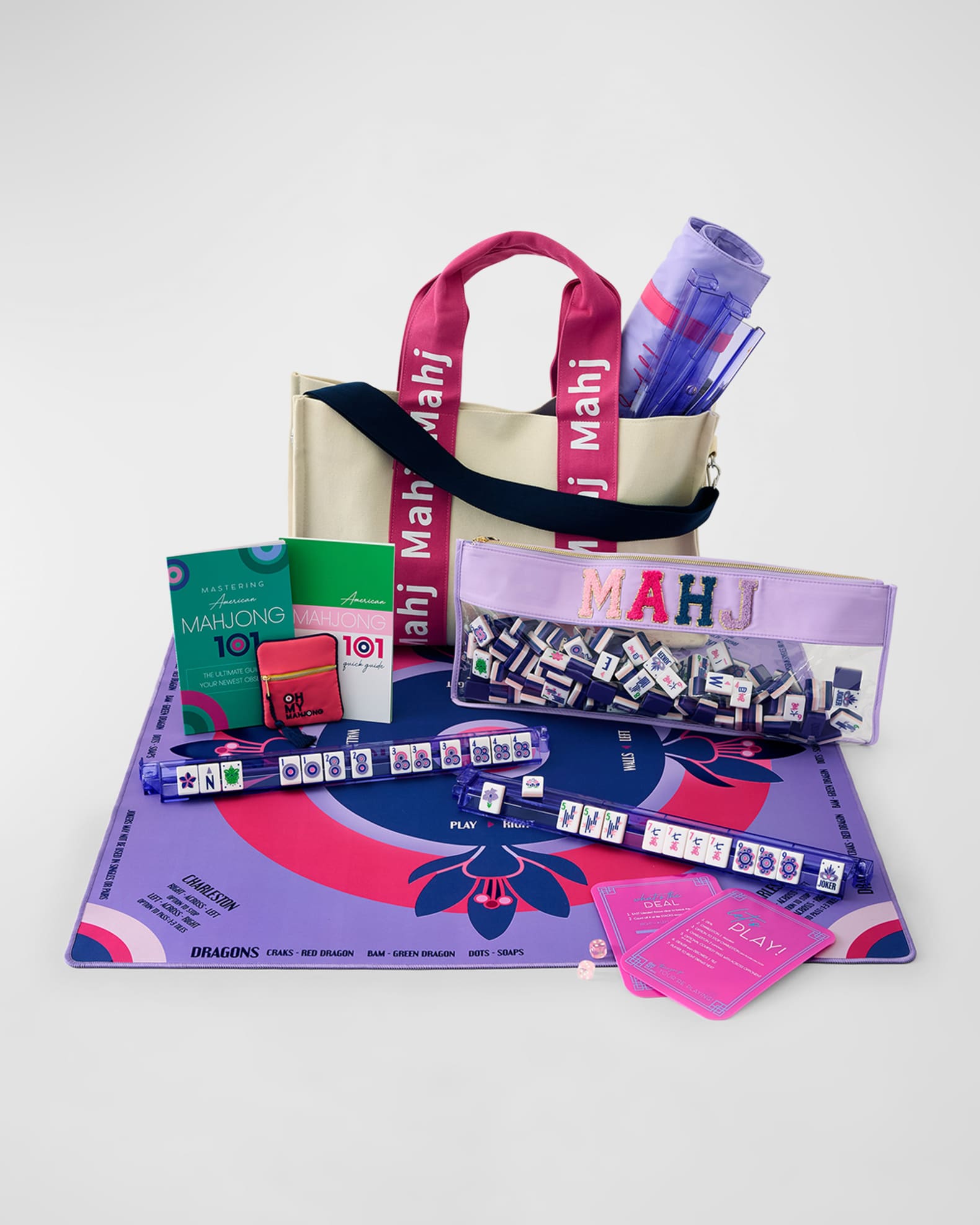 OH MY MAHJONG Ultimate Mahjong Starter Kit, Lilac Soiree