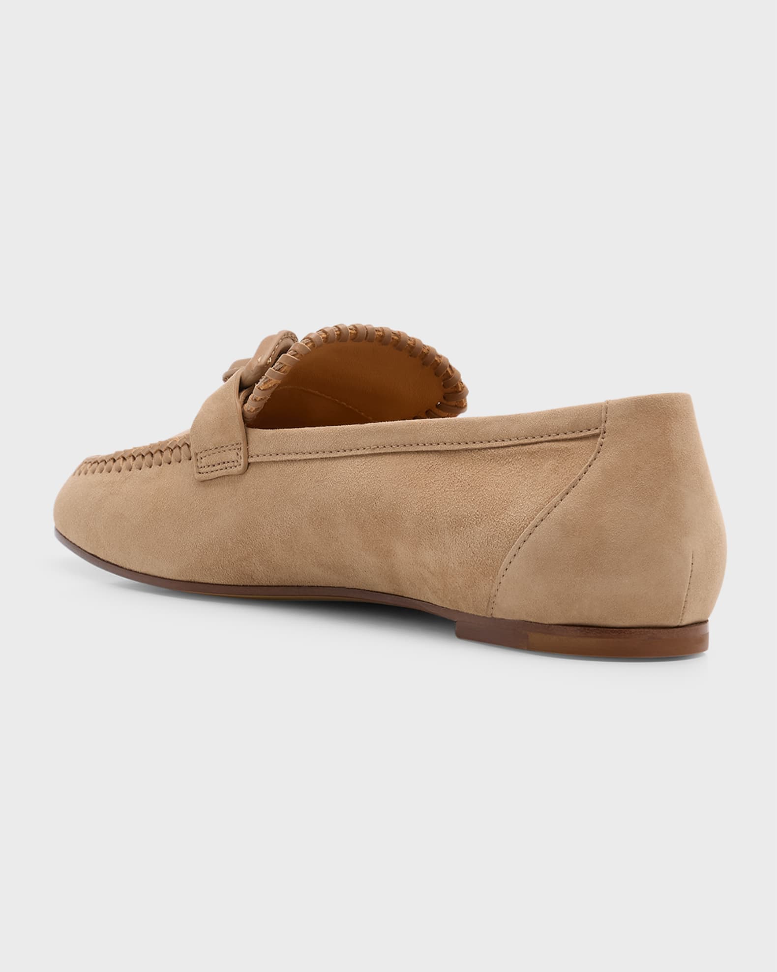 Tod s Suede Whipstitch Chain Slip On Loafers Neiman Marcus