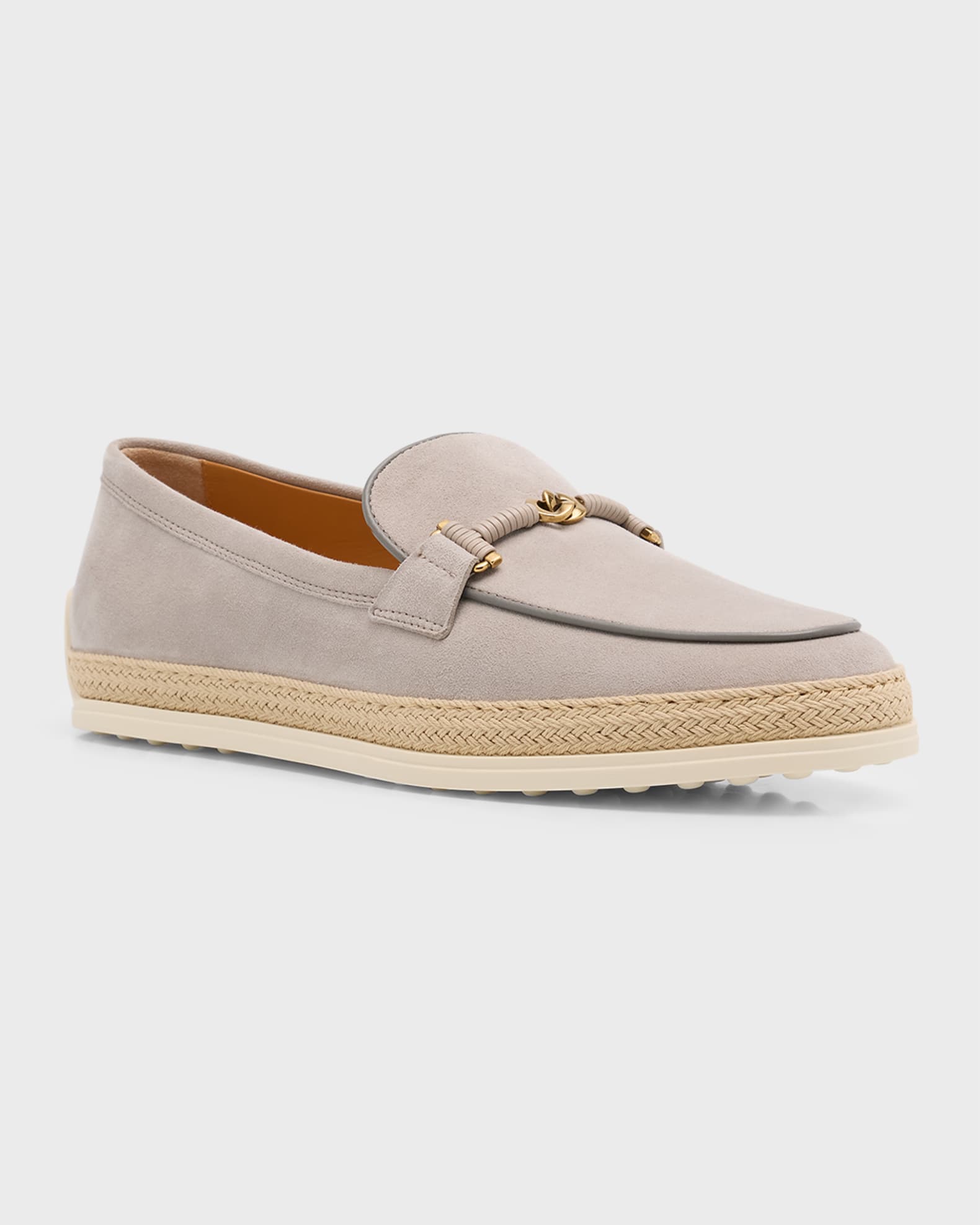 【関税＆送料込み】Tod'S Moccasin T Ring Shoes Tod's Suede T-Ring Espadrille Loafers | Neiman Marcus